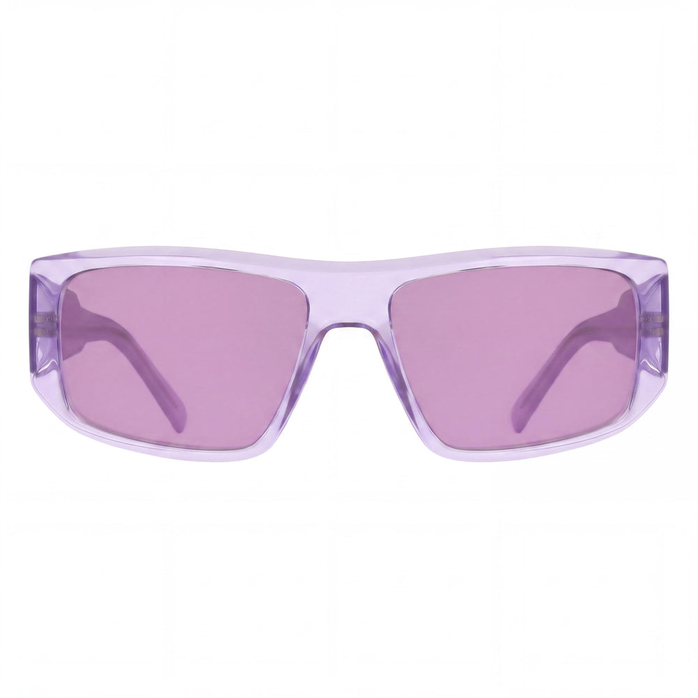 DKNY Dk555s Women's Sunglasses, Crystal Lilac Plastic Frame, Lilac Flash Lenses, UV Protection, 57mm