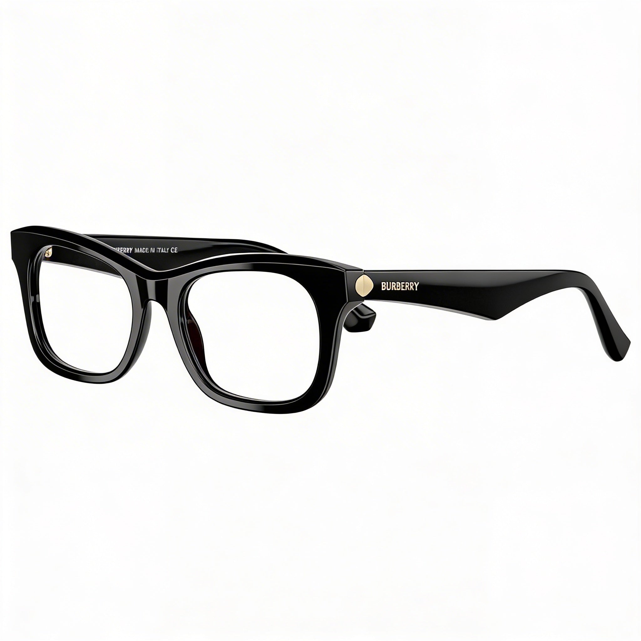 BURBERRY Unisex Black Optical Frames with Clear Demo Lenses, Prescription Ready for Custom Lens Replacement, Photo 1