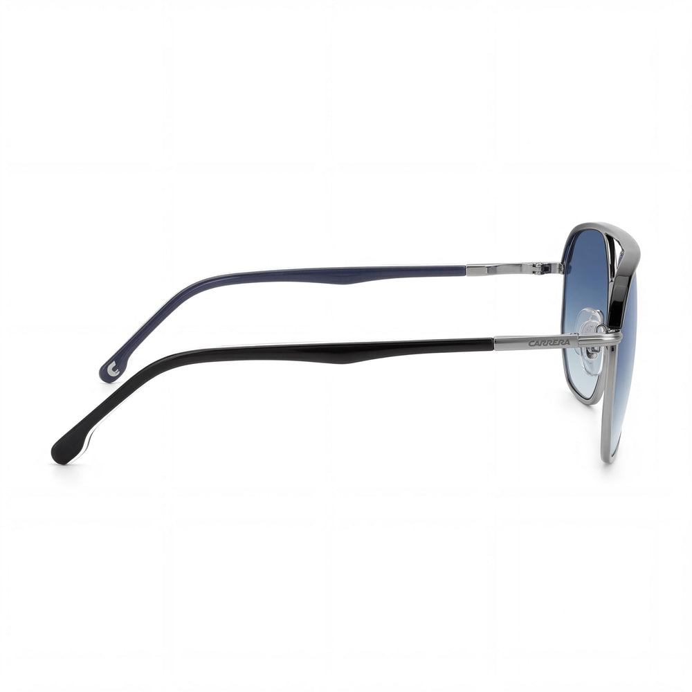 Gafas de sol Carrera Classic para hombre de acero inoxidable, marco azul oscuro degradado, lentes azules Ruthen con protección UV de 59 mm