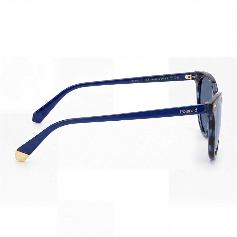 Gafas de sol polarizadas con protección UV para mujer Polaroid Pld 4107/S, poliamida ecológica azul Habana, 52 mm