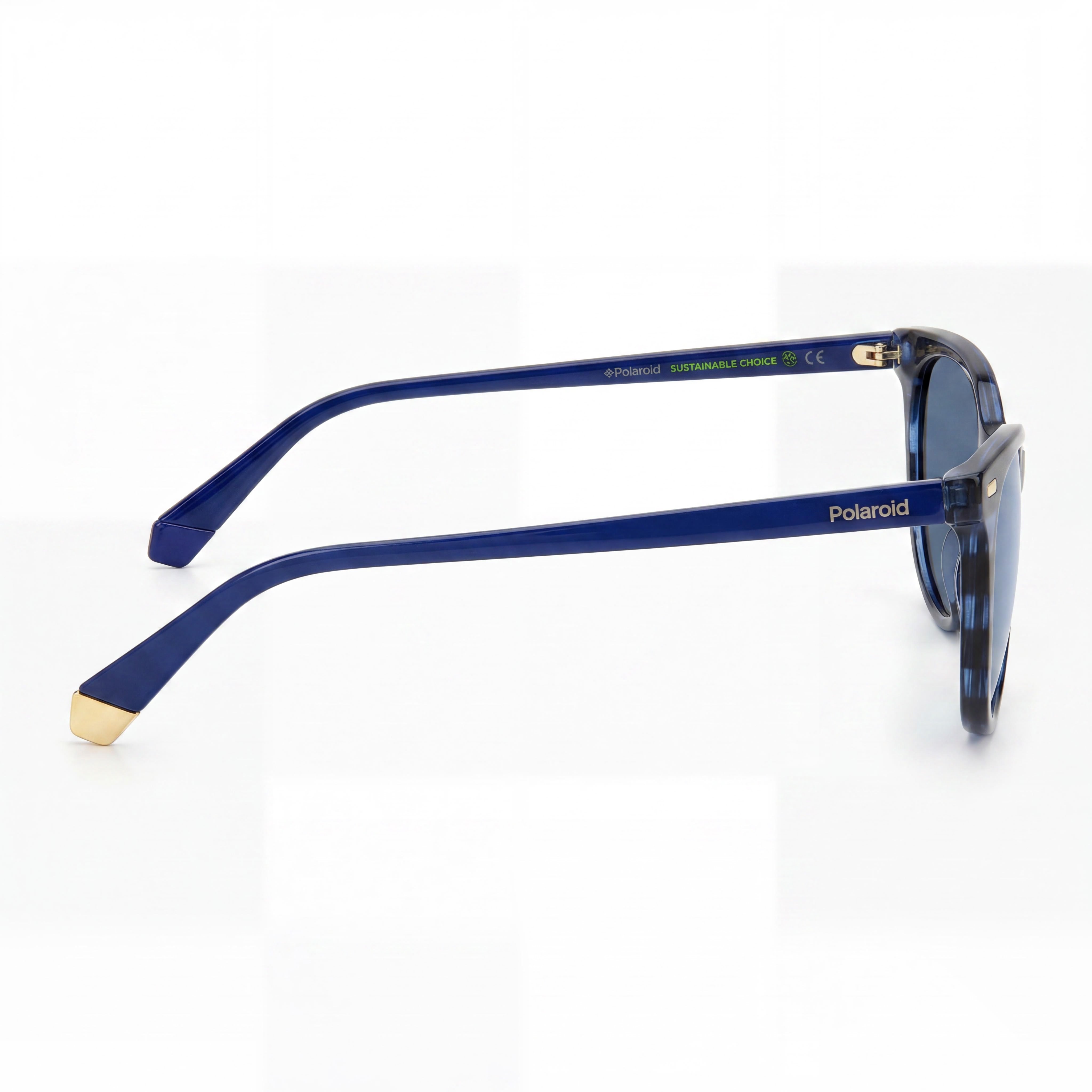 Gafas de sol polarizadas con protección UV para mujer Polaroid Pld 4107/S, poliamida ecológica azul Habana, 52 mm, Photo 3