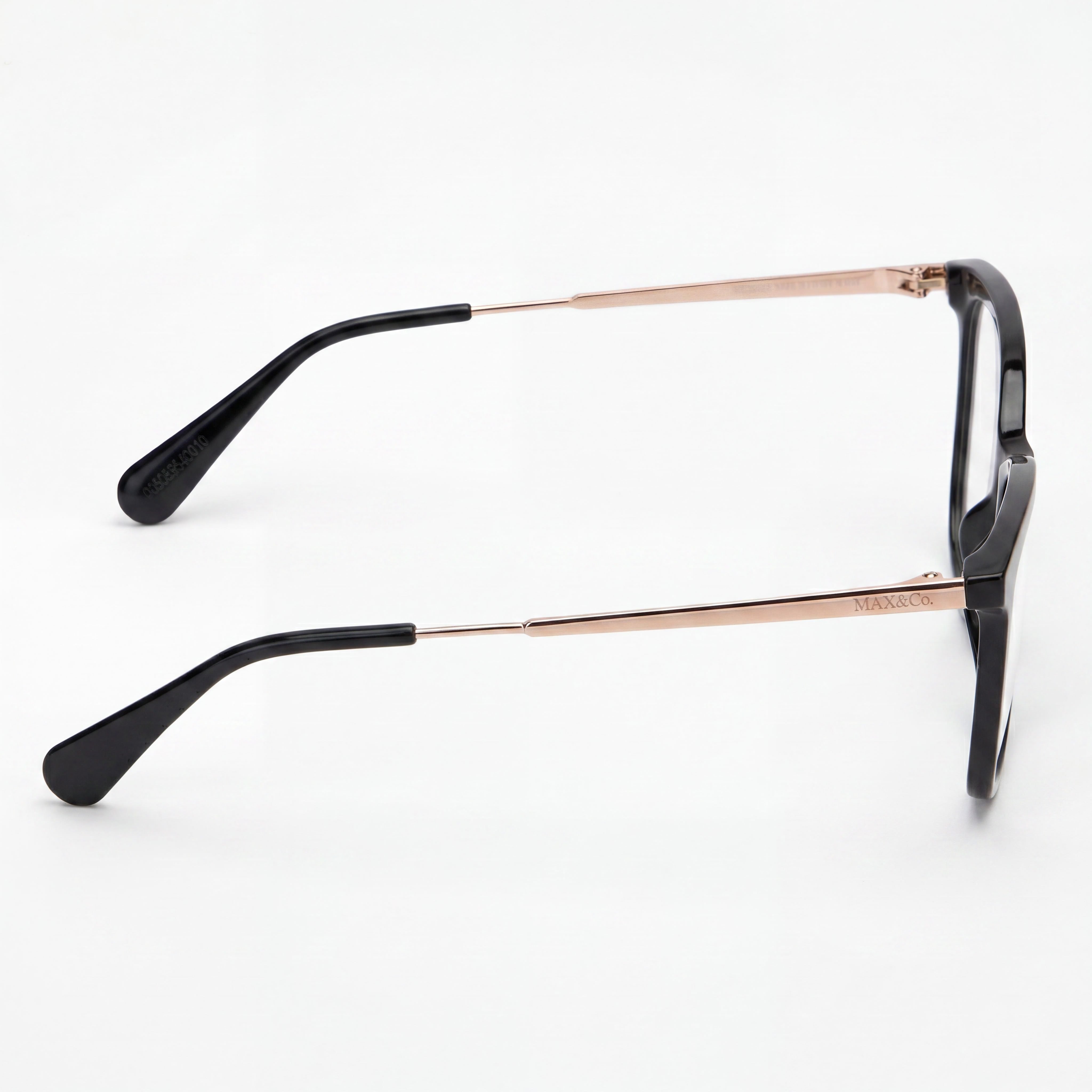 MAX &CO Modern Women's Eyeglasses with Injected Shiny Black Frame and Clear Plastic Lenses 51mm, Photo 2