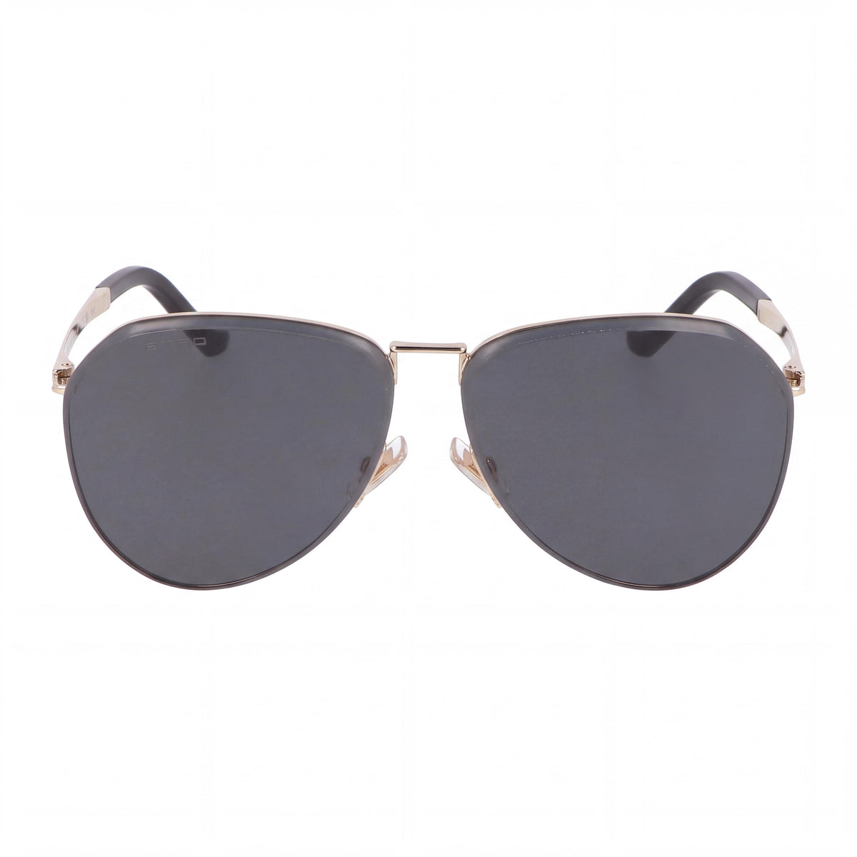 Gafas de sol casuales para hombre Etro de acero inoxidable no polarizadas, marco negro y oro rosa, lentes oro rosa, 64 mm, Photo 2