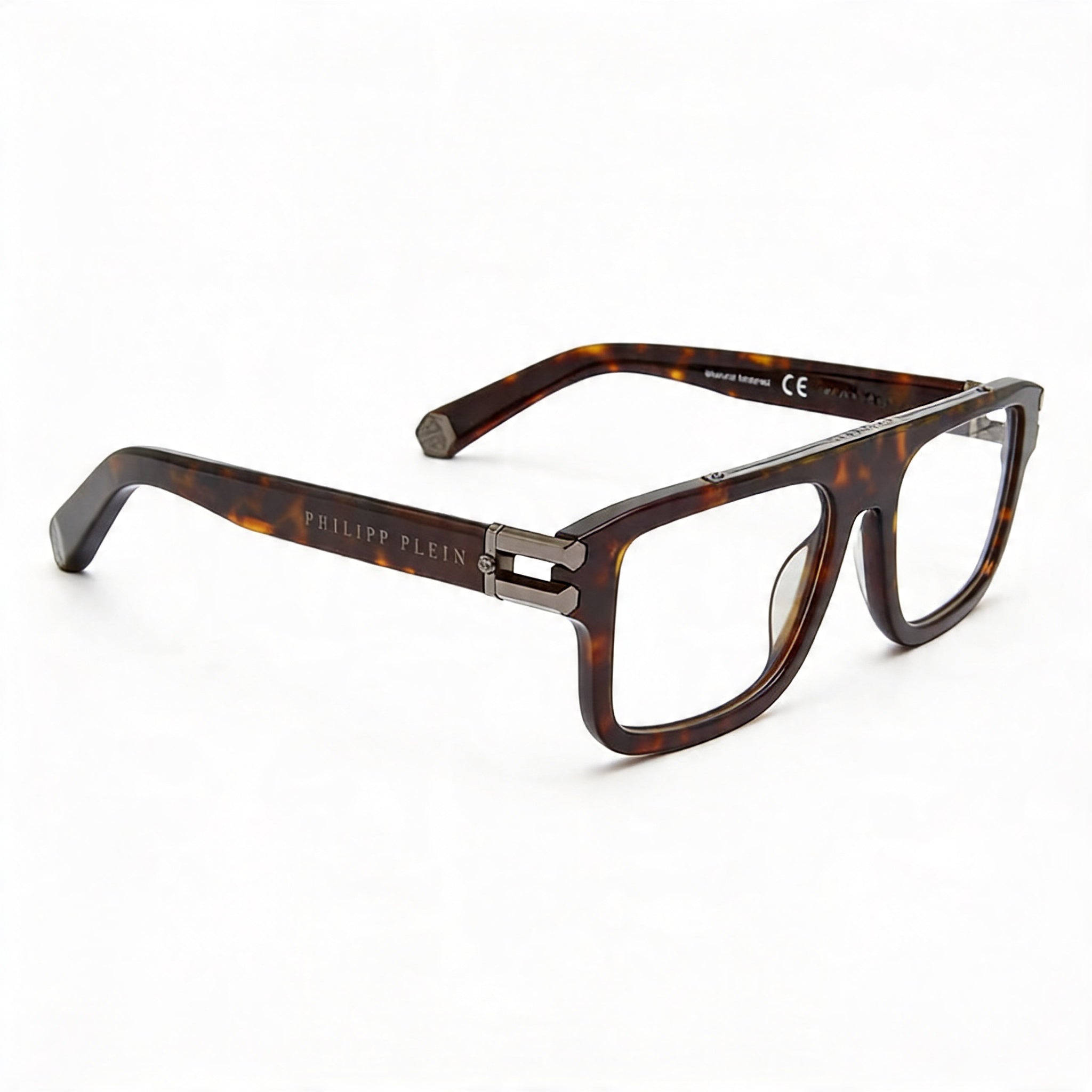 Philipp Plein Browline VPP021M Unisex Plastic Eyeglasses Bright Dark Havana 53mm, Photo 3