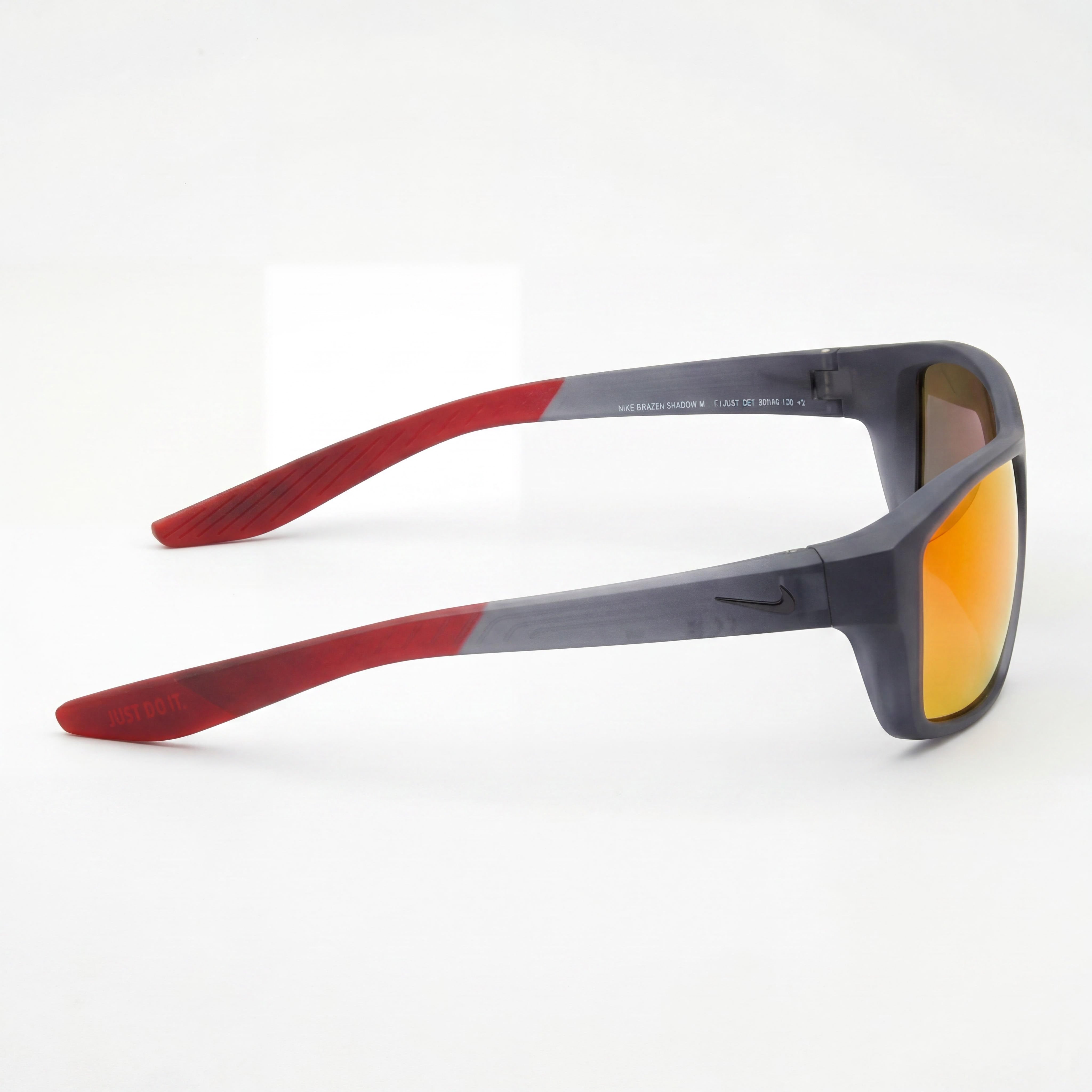 Gafas de sol rectangulares Nike Brazen Shadow-m unisex de plástico inyectado, gris oscuro/negro/rojo espejo, 59 mm, Photo 3