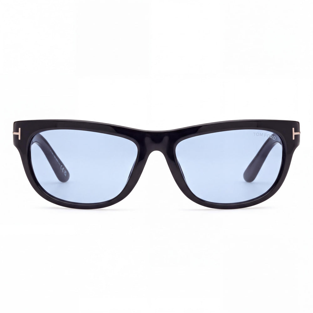 Gafas de sol unisex Marcolin Ft1363, montura clásica inyectada en negro brillante, lentes negras no polarizadas, 62 mm