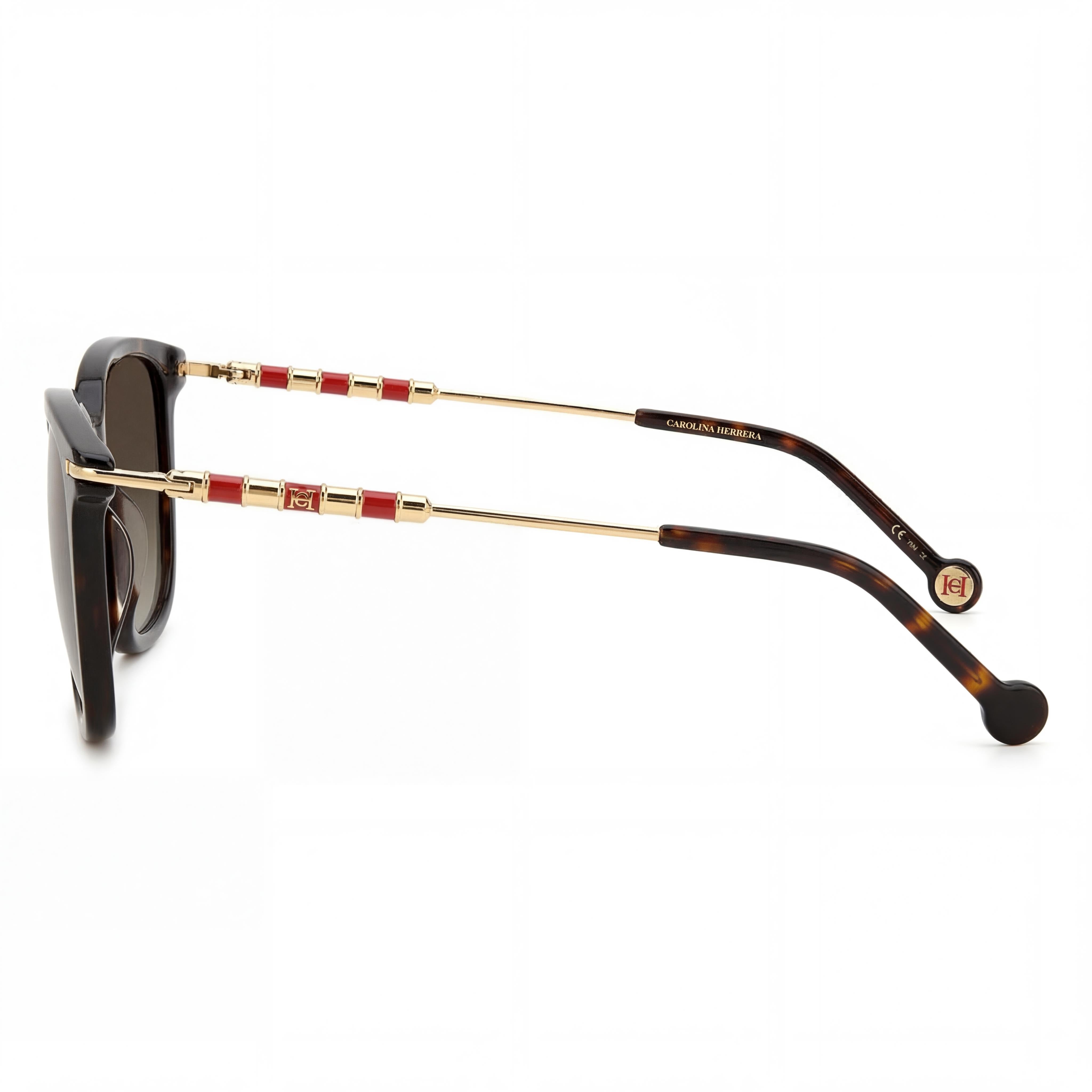 Carolina Herrera Casual Women's Sunglasses, Havana Acetate Frame, Non-Polarized Lenses, UV Protection, 56mm, Photo 3
