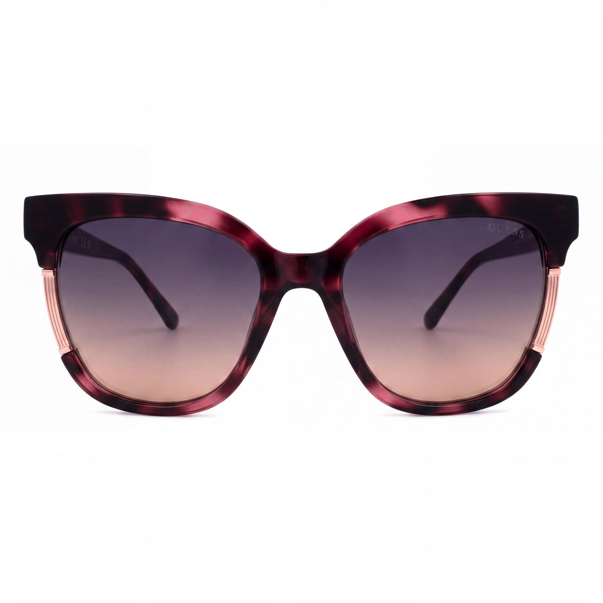 GUESS Women's GU772683Z55 Injected Violet Frame Non-Polarized Gradient Violet Lens Sunglasses 55mm, Photo 2