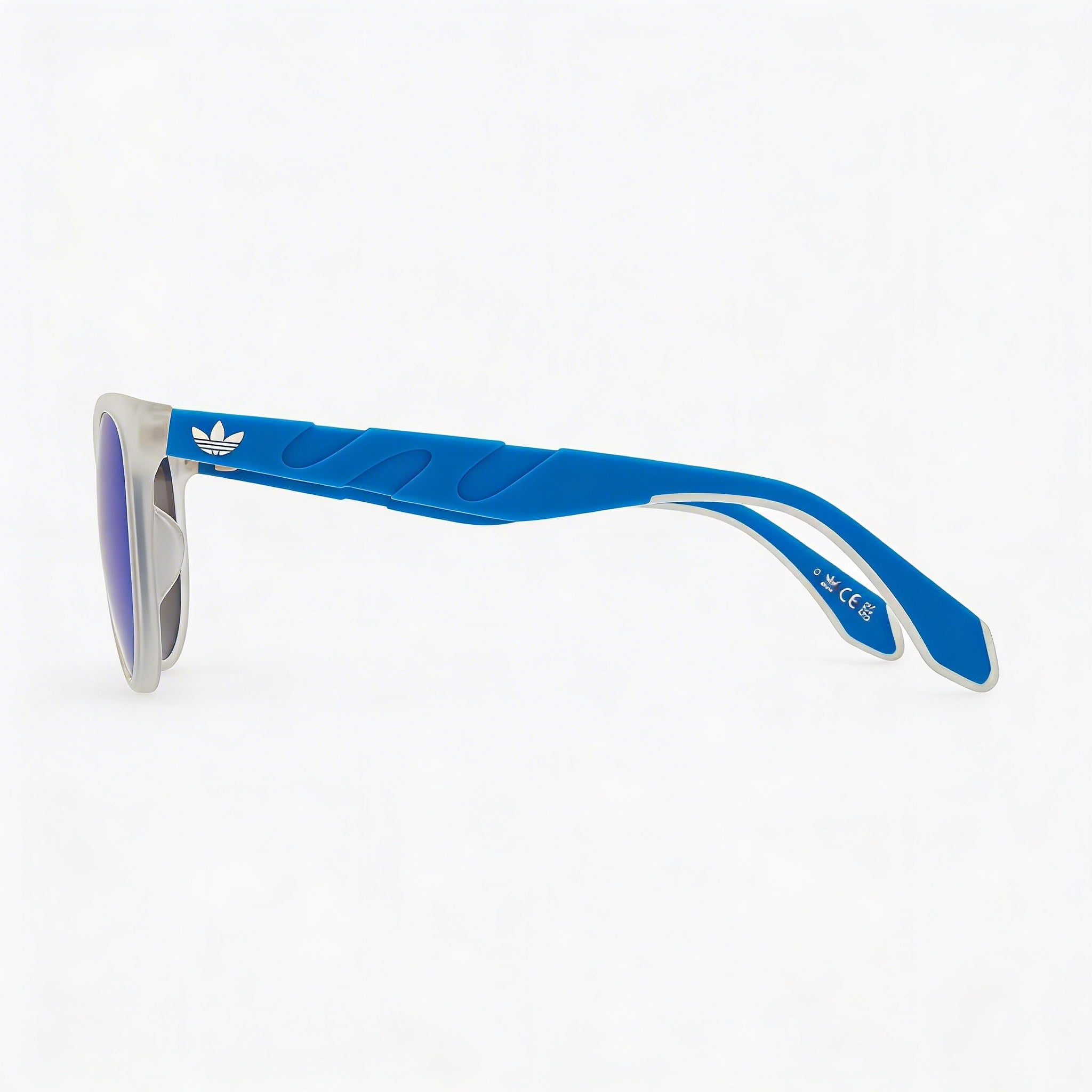 Adidas Men's Sunglasses, 100% UV Protection, Plastic, Crystal Blue Frame, Blue Mirror Lenses, 53mm, Photo 3