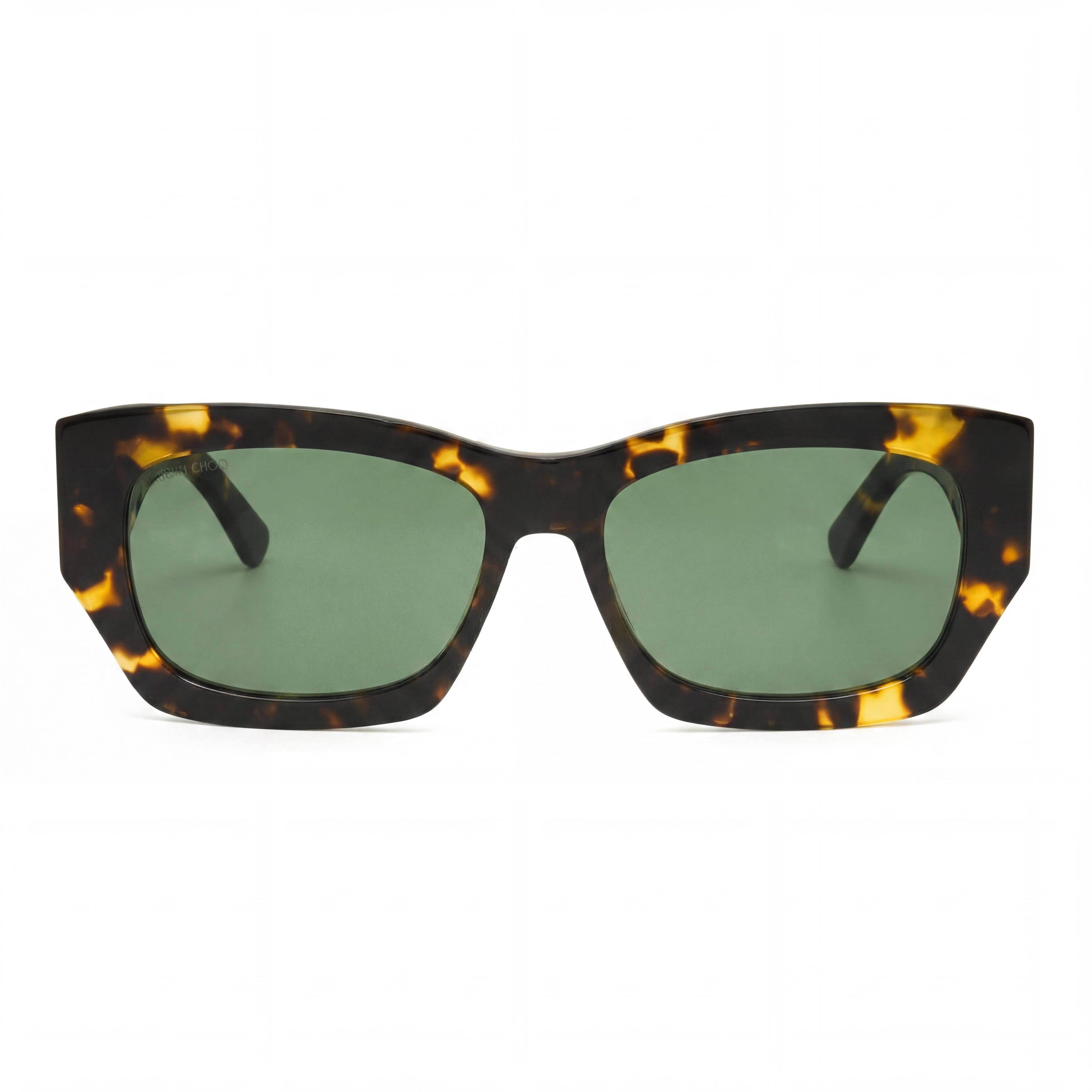 Gafas de sol rectangulares de acetato Havana para mujer de Jimmy Choo con lentes verdes y protección UV 100 % de 56 mm, Photo 2