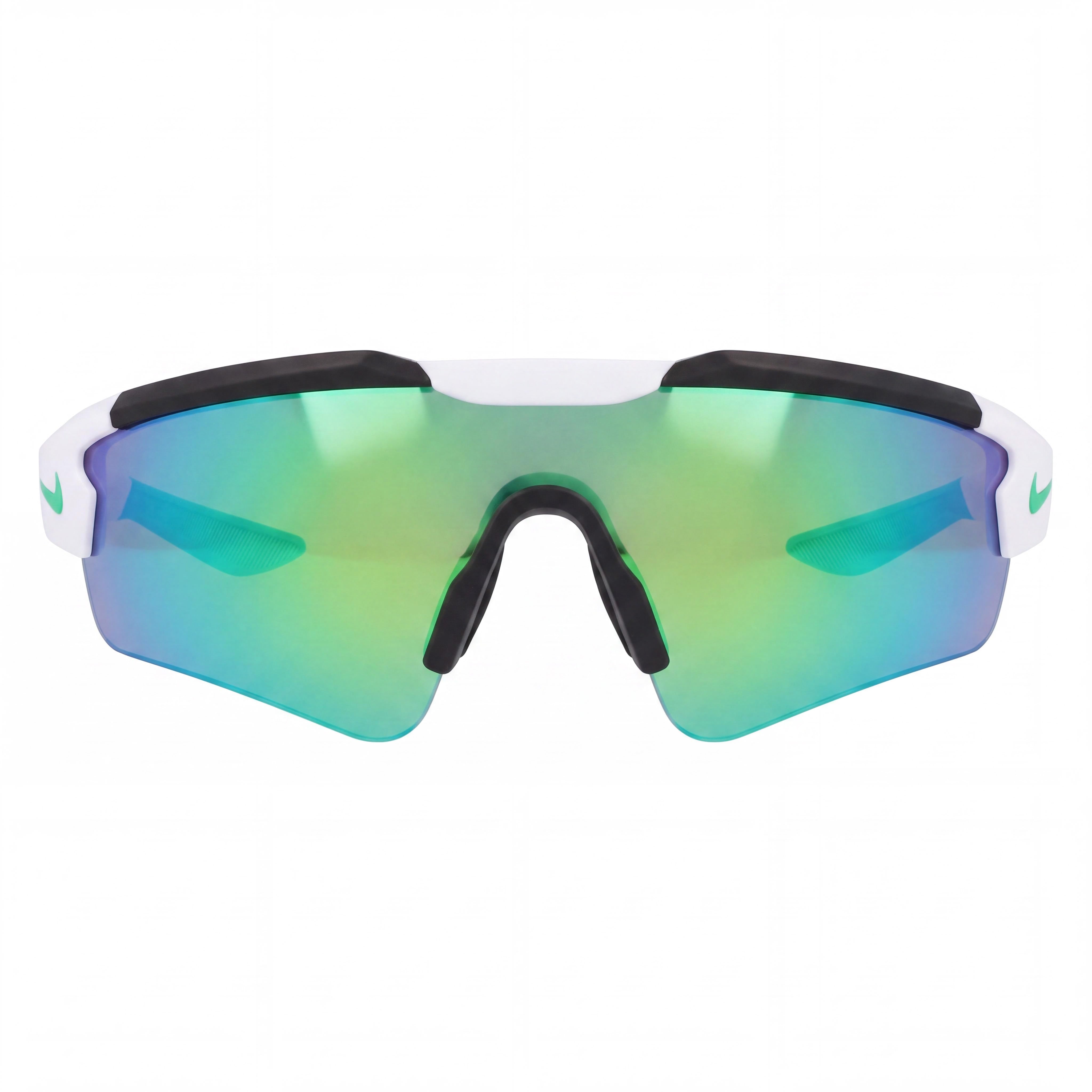 Nike Modern Women's Matte White Green Mirror Injected Plastic UV Protection Sunglasses 57mm, Photo 2