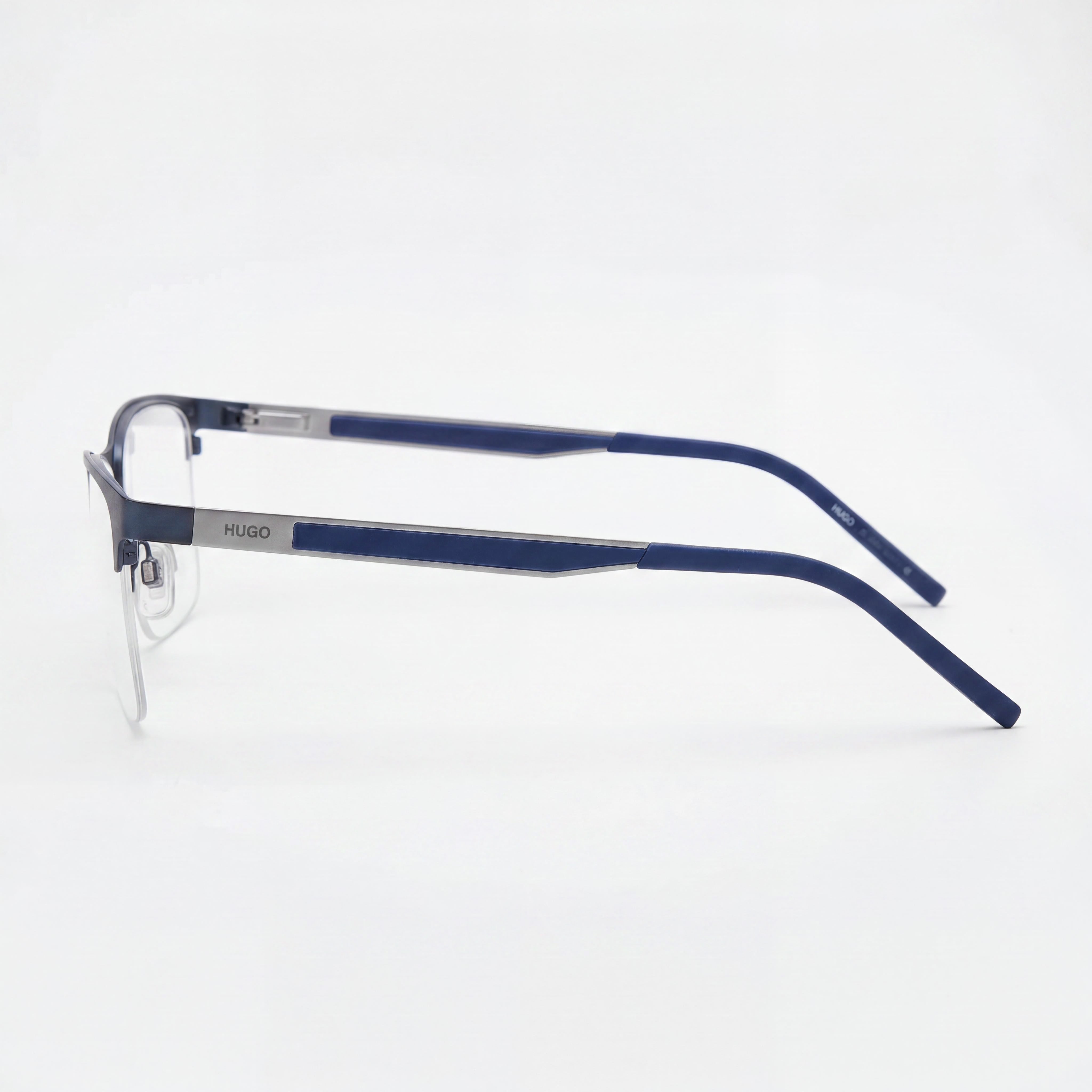 Hugo Boss Hg 1142 Gafas de sol modernas para mujer con montura de acero aleado azul mate y lentes de policarbonato de 56 mm, Photo 2