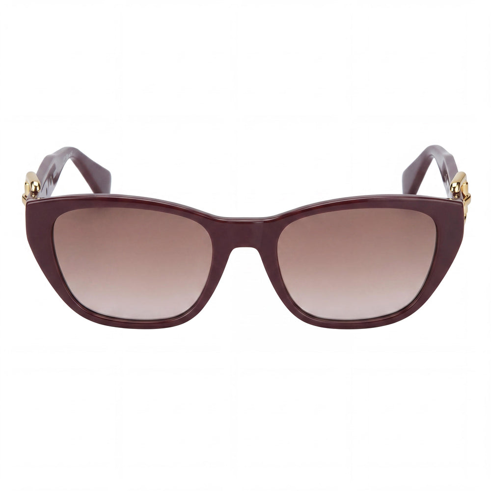 Moschino Women's Casual Cat Eye UV Protection Sunglasses, Burgundy Brown Gradient Frame, 55mm