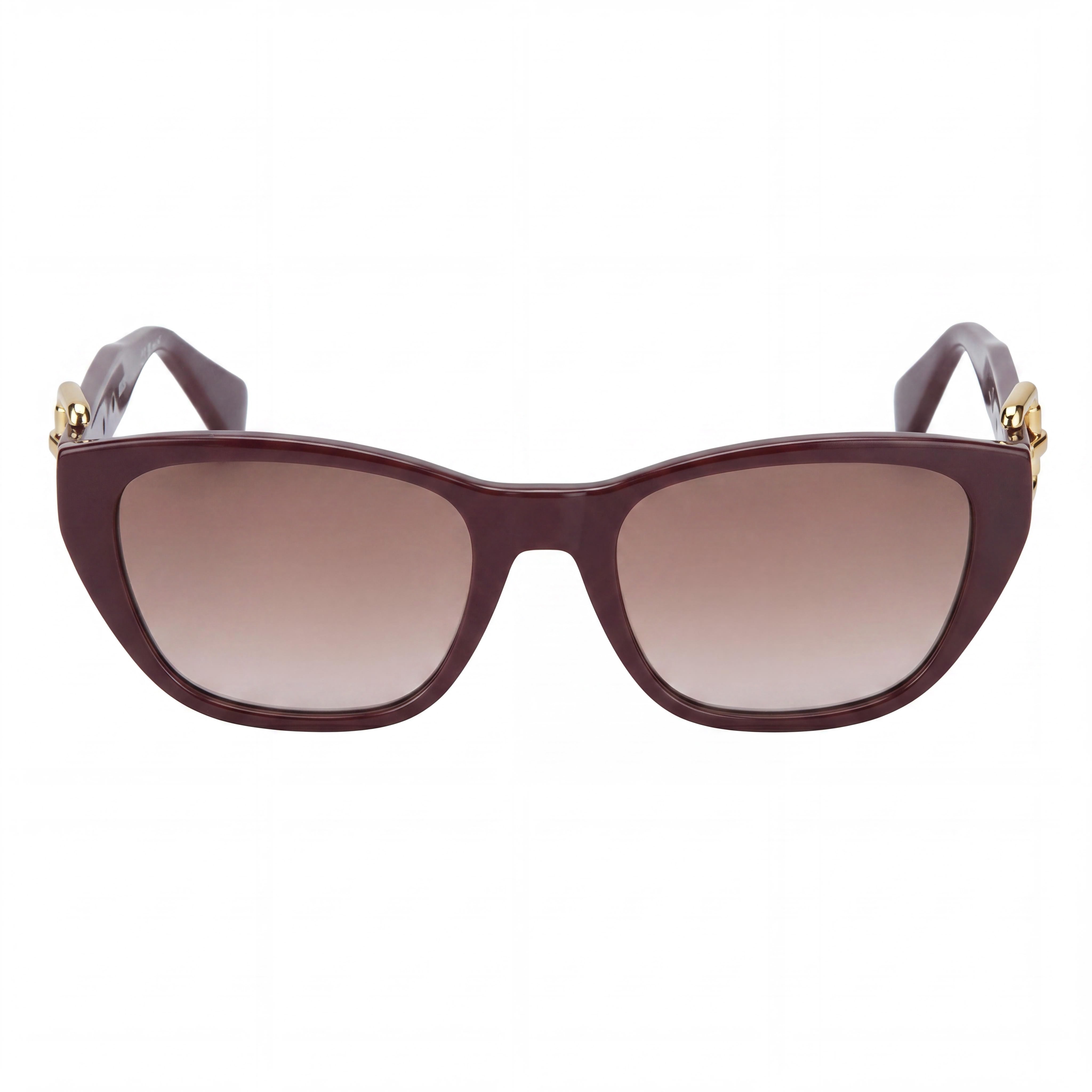 Moschino Women's Casual Cat Eye UV Protection Sunglasses, Burgundy Brown Gradient Frame, 55mm, Photo 2