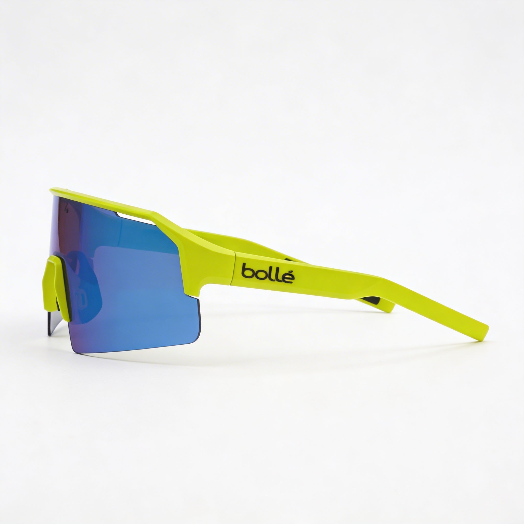 bollé Casual Men's Mountain Biking Sunglasses with Acid Yellow Matte Brown Blue Polycarbonate Frame and Brown Blue Non-Polarized Lenses 62mm, Photo 3