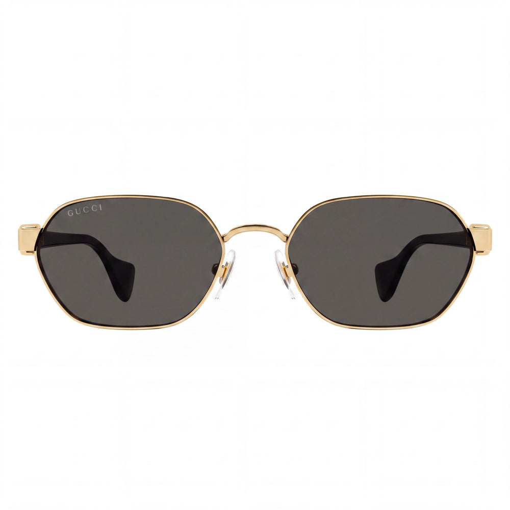 Gucci GG1593S Contemporary Women's Round Sunglasses, Gold & Black Acetate Frame, Dark Grey UV Lenses 56mm