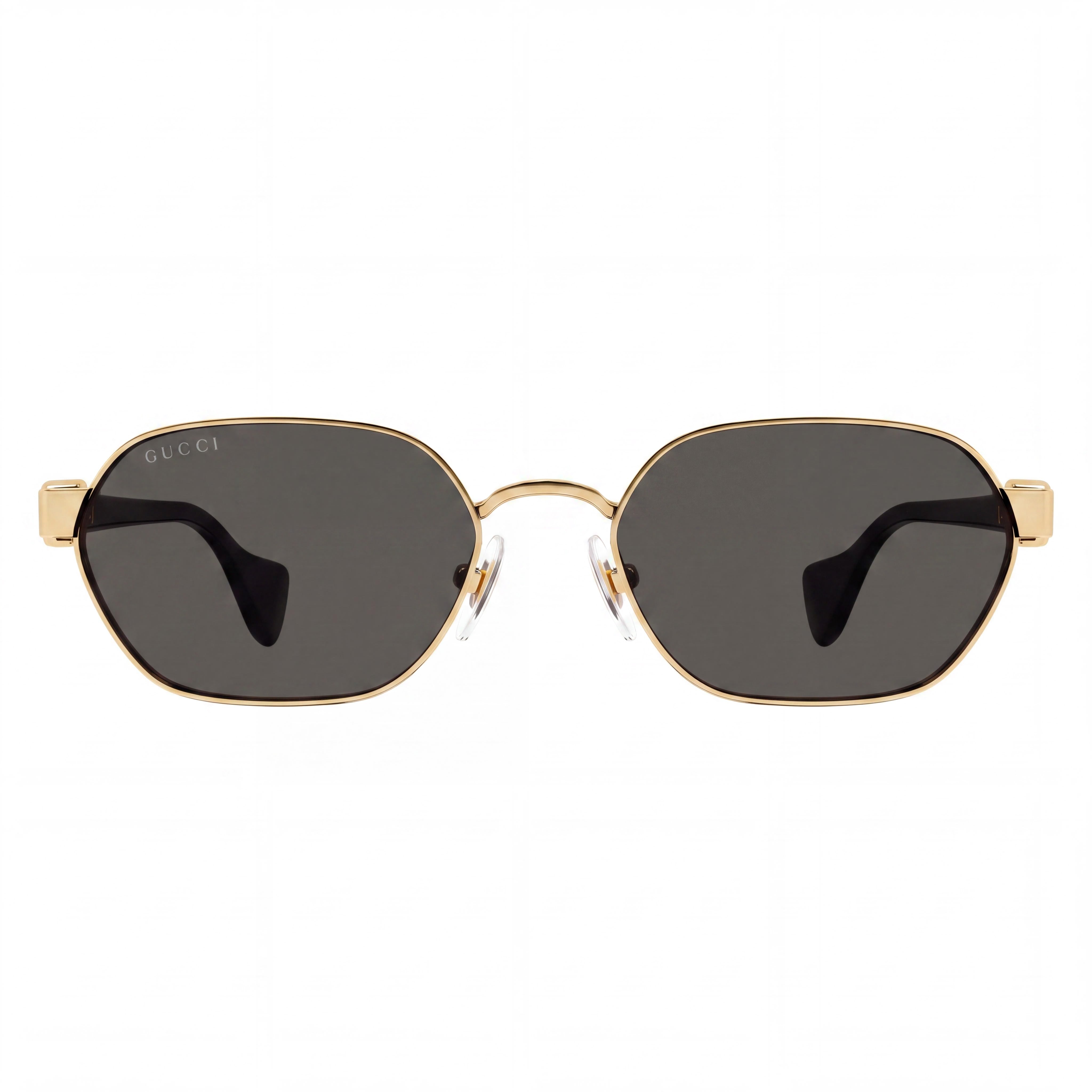 Gucci GG1593S Contemporary Women's Round Sunglasses, Gold & Black Acetate Frame, Dark Grey UV Lenses 56mm, Photo 2
