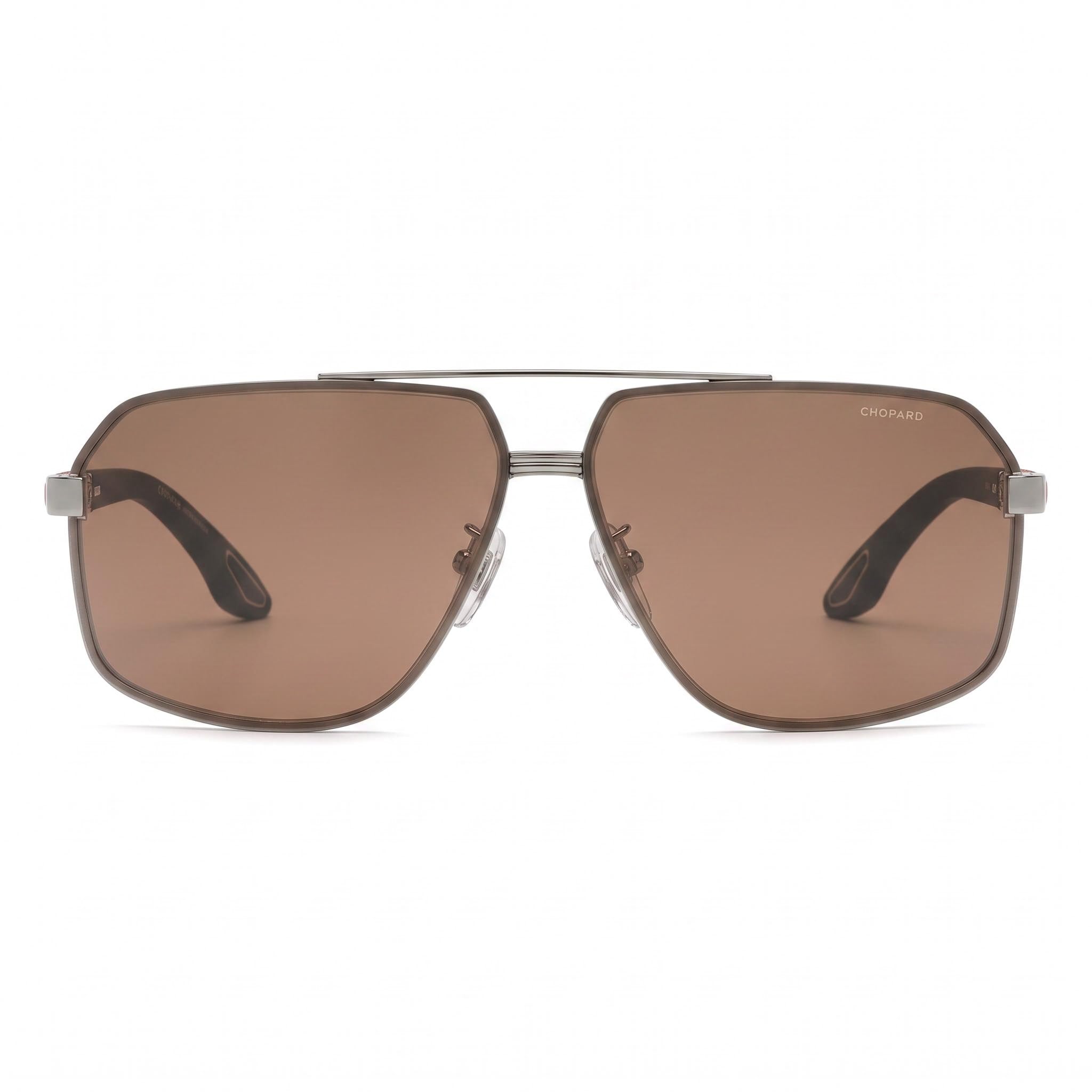 Chopard Schg89 Men's Metal Frame Total Shiny Ruthenium Sunglasses with Nylon Bio Based Lenses 66mm, Photo 2