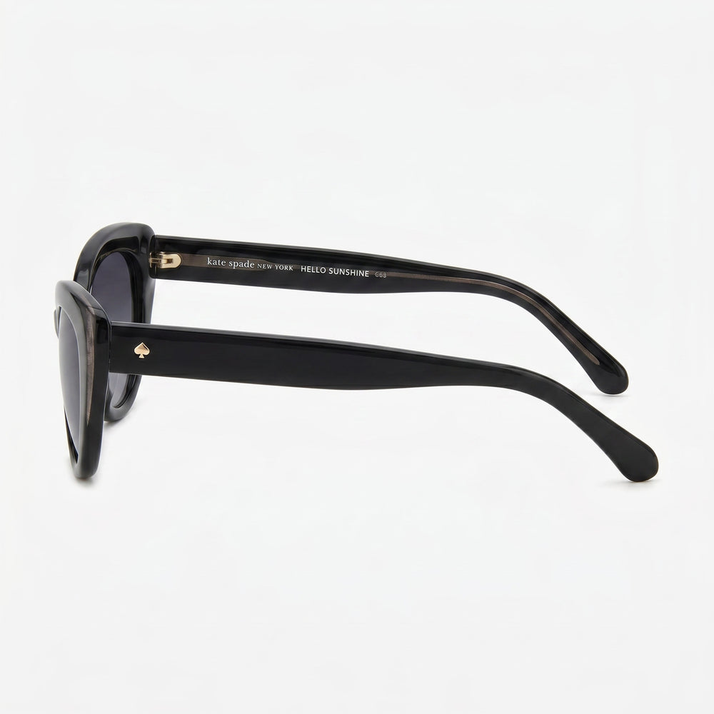 Gafas de sol informales kate spade new york para mujer, con montura ecológica negra, lentes grises oscuras degradadas, 100 % protección UV, no polarizadas, 53 mm