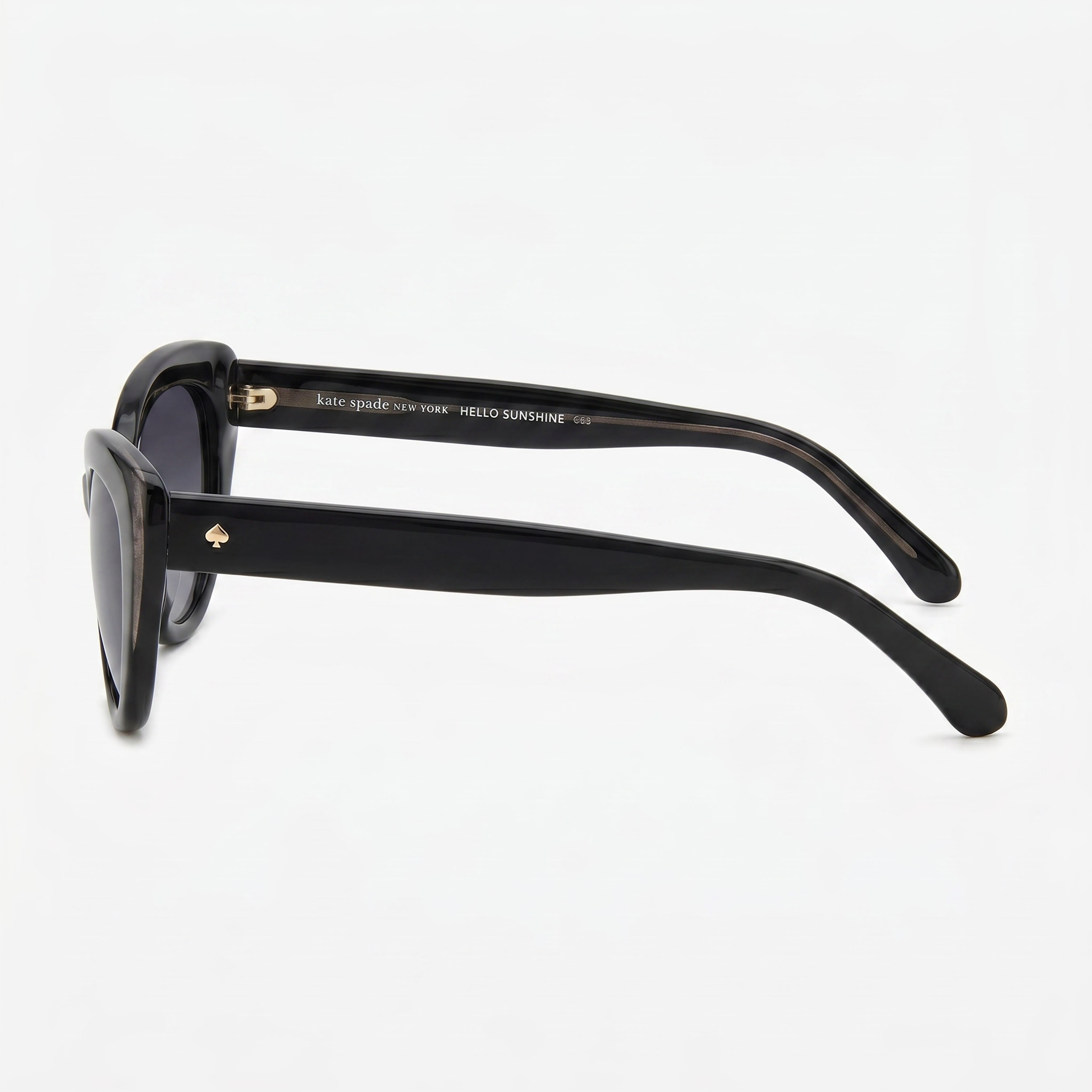 kate spade new york Casual Women's Black Ecological Oil Frame Dark Grey Shaded 100% UV Protection Non-Polarized 53mm Sunglasses, Photo 2