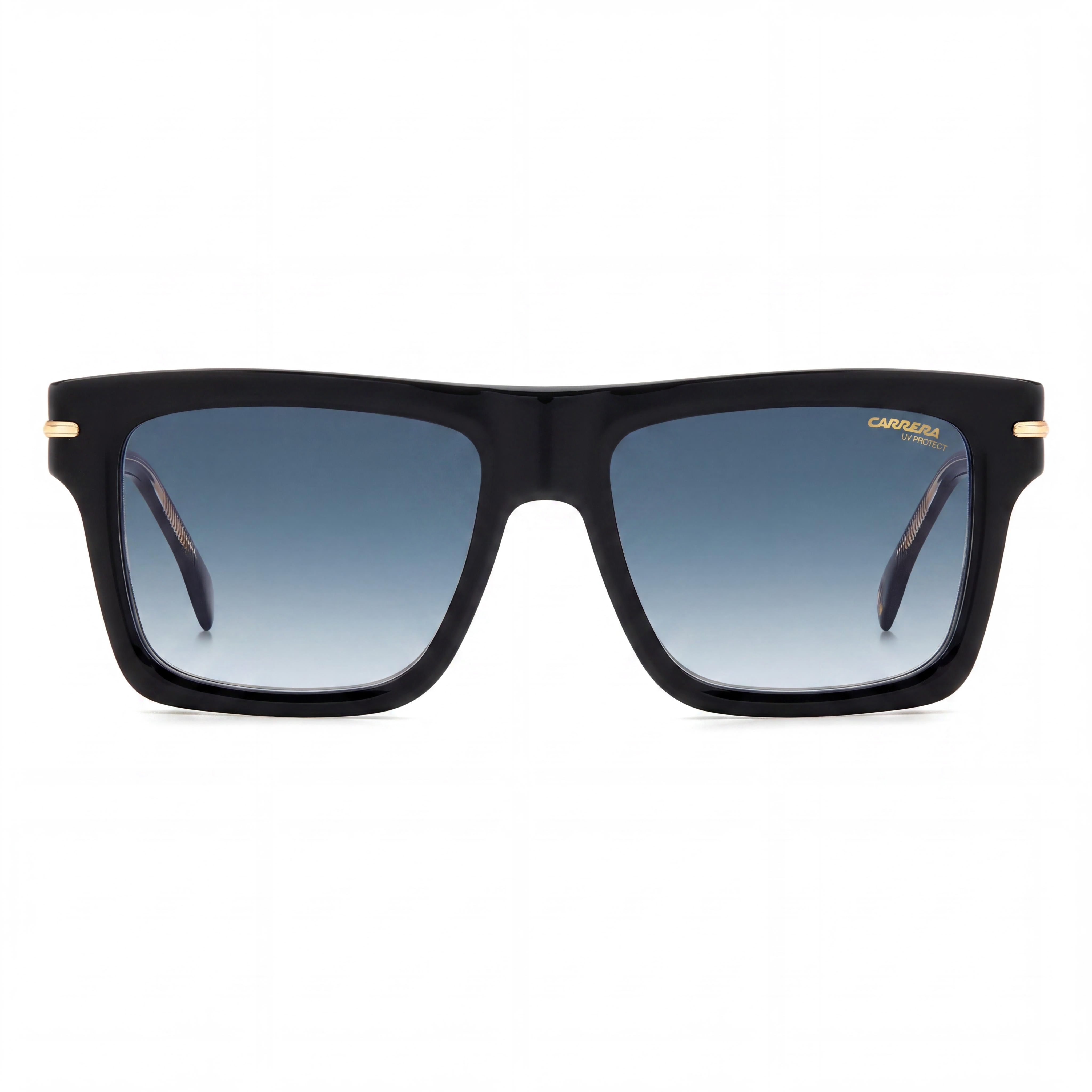 Gafas de sol Carrera 305/S Unisex de acetato negro a rayas, lente azul degradado sin polarizar de 54 mm, Photo 2