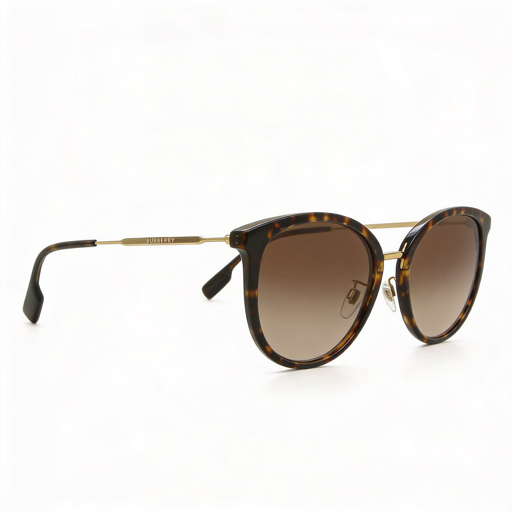 BURBERRY BE4289D Modern Women's Dark Havana Gold Composite Prescription-Ready Sunglasses, Brown Gradient UV Protected 56mm