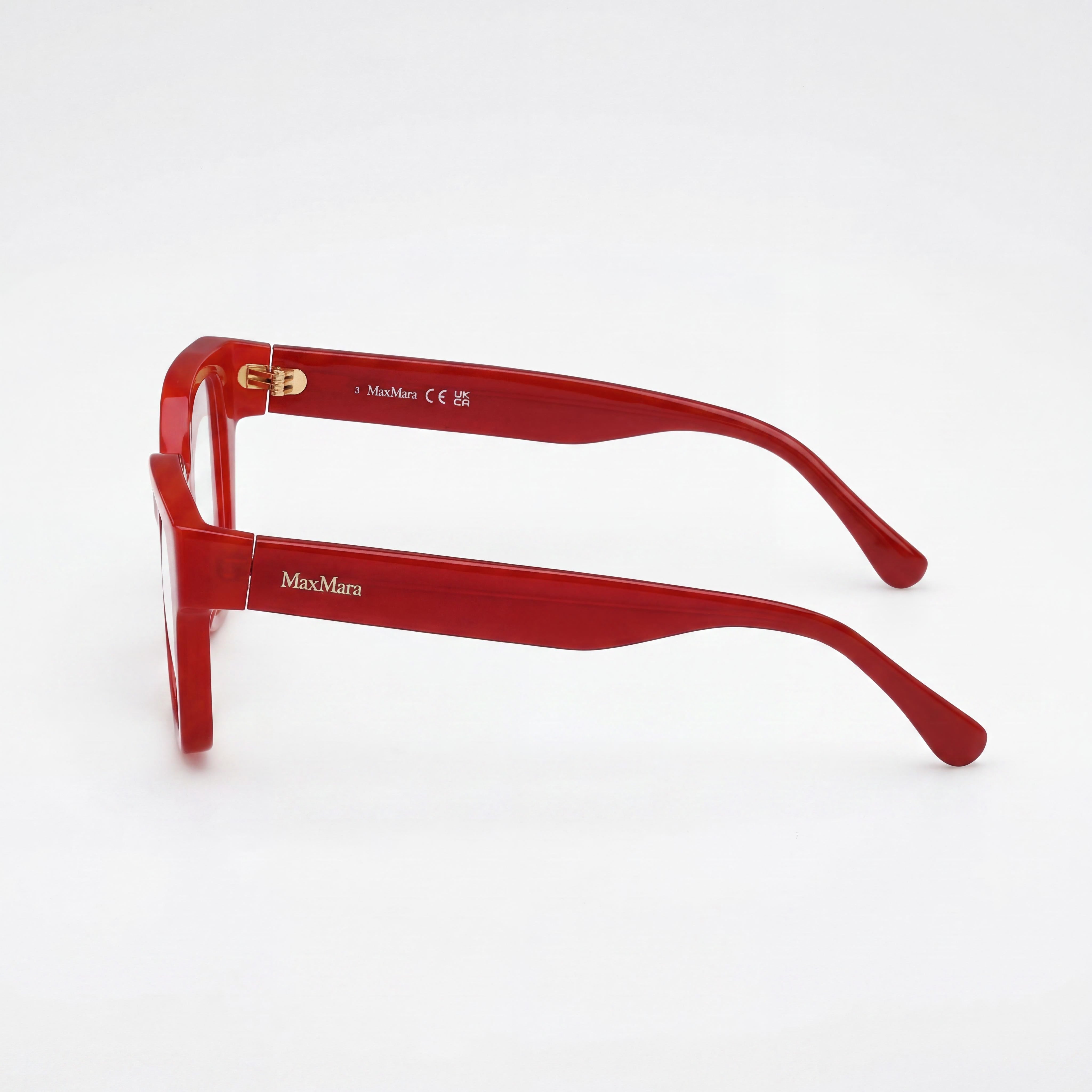 MaxMara Mm5184 Women's Shiny Light Red Plastic Frame Sunglasses with Shiny Red Lenses 52mm, Photo 2