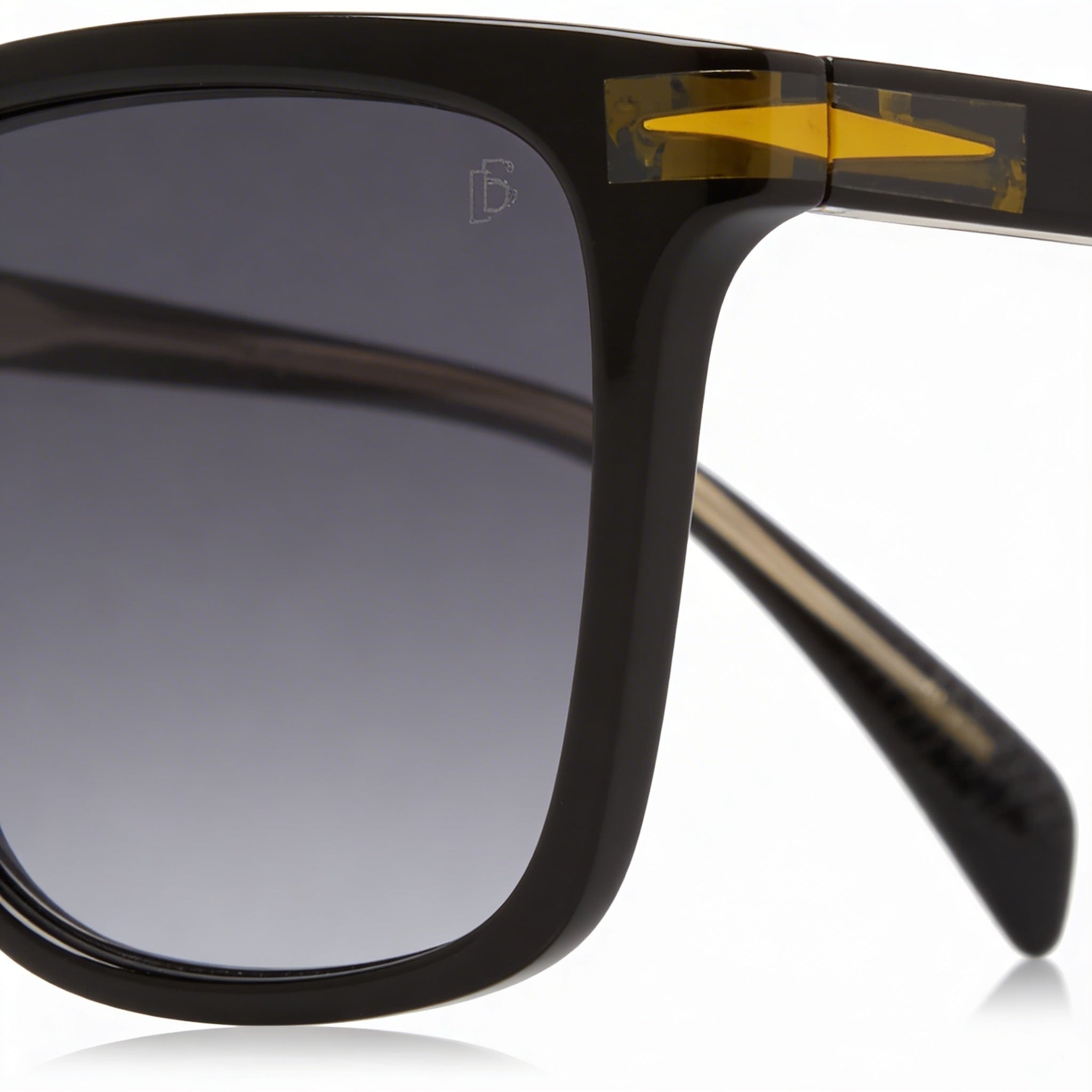 David Beckham DB 1092/S Unisex Rectangular Plastic Black Dark Grey Shaded Non-Polarized UV Protected Sunglasses 55-17-145, Photo 3