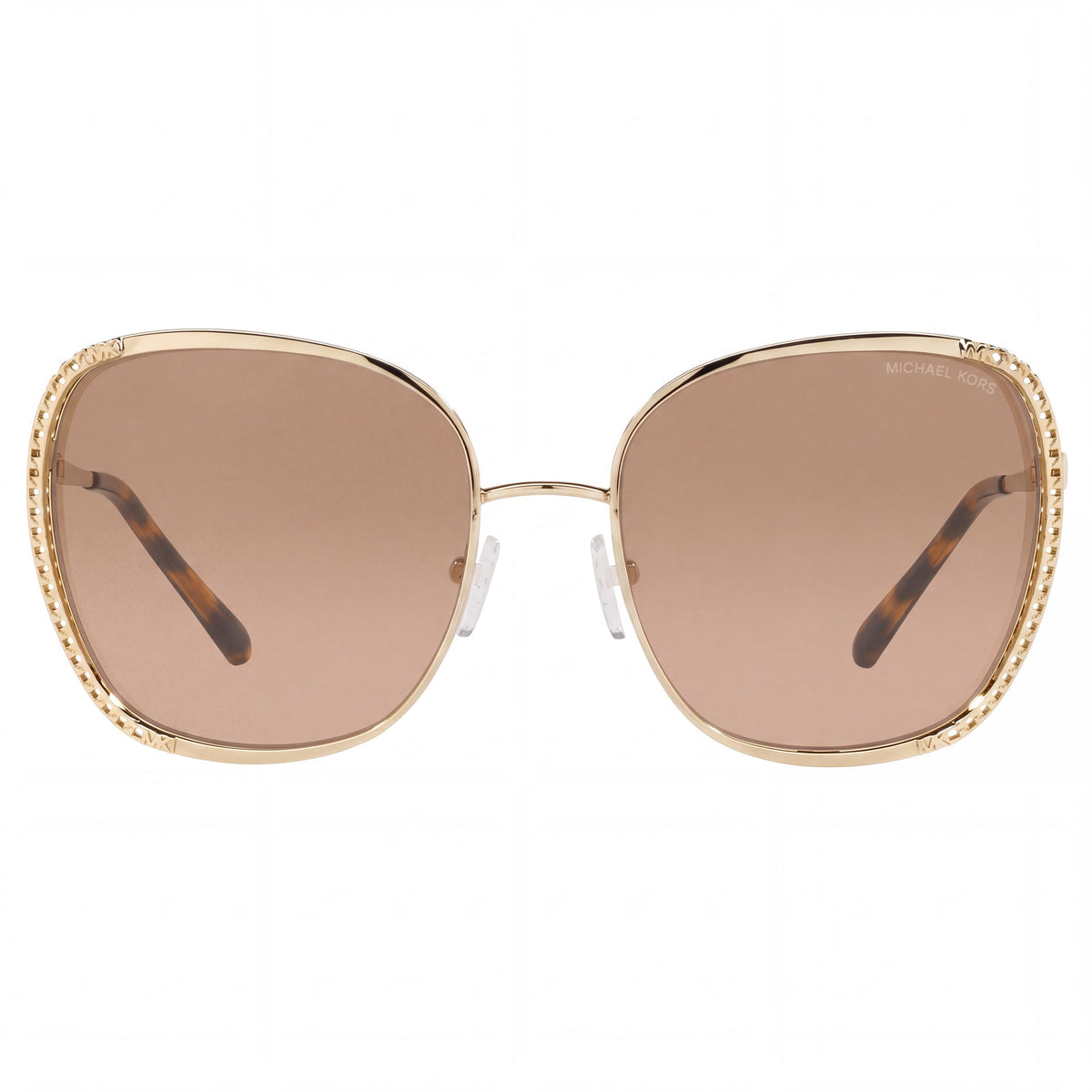 Michael Kors Amsterdam 1090 Women's Butterfly Plastic UV Protection Sunglasses, Light Gold Silver Khaki Flash, 59mm, Photo 2