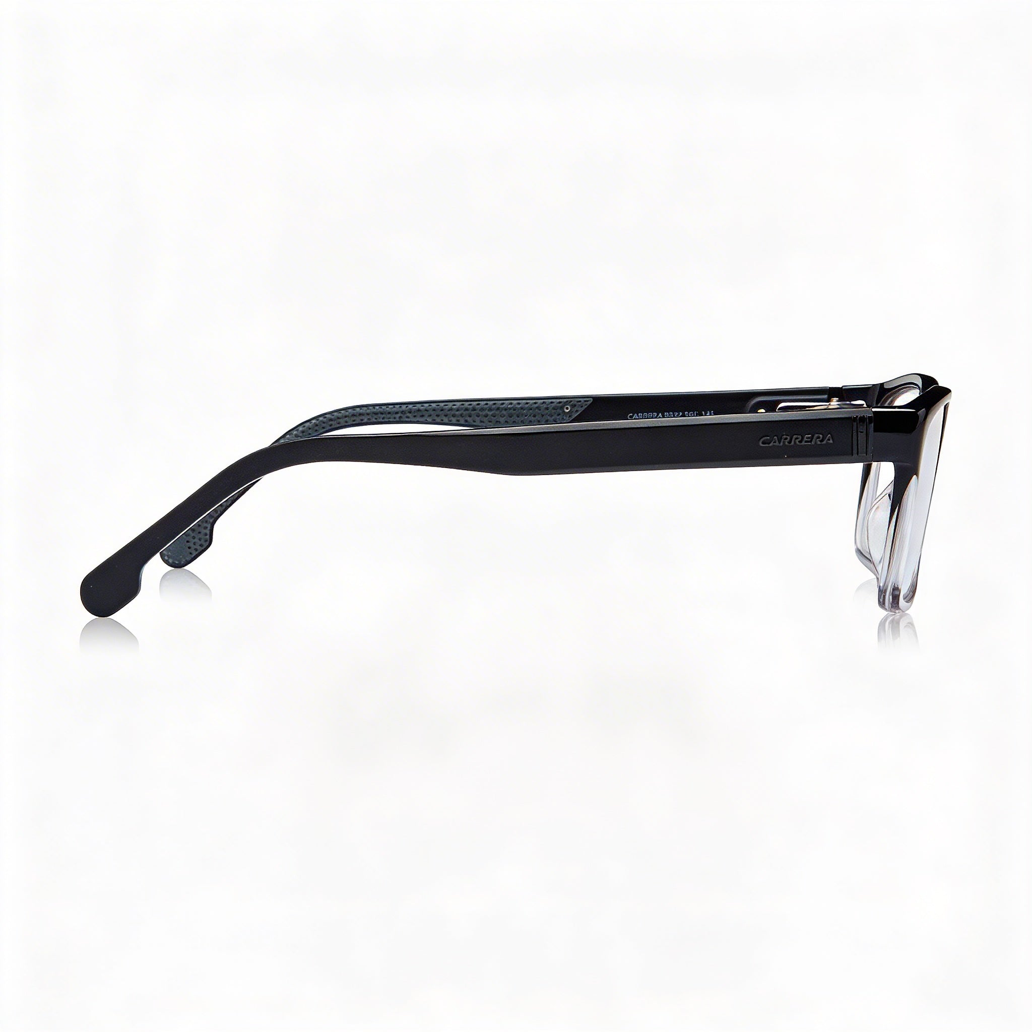 Carrera 8852 Unisex Rectangular Full-Rim Acetate Frame Black Grey Eyeglasses with Polycarbonate Lenses 57mm, Photo 2