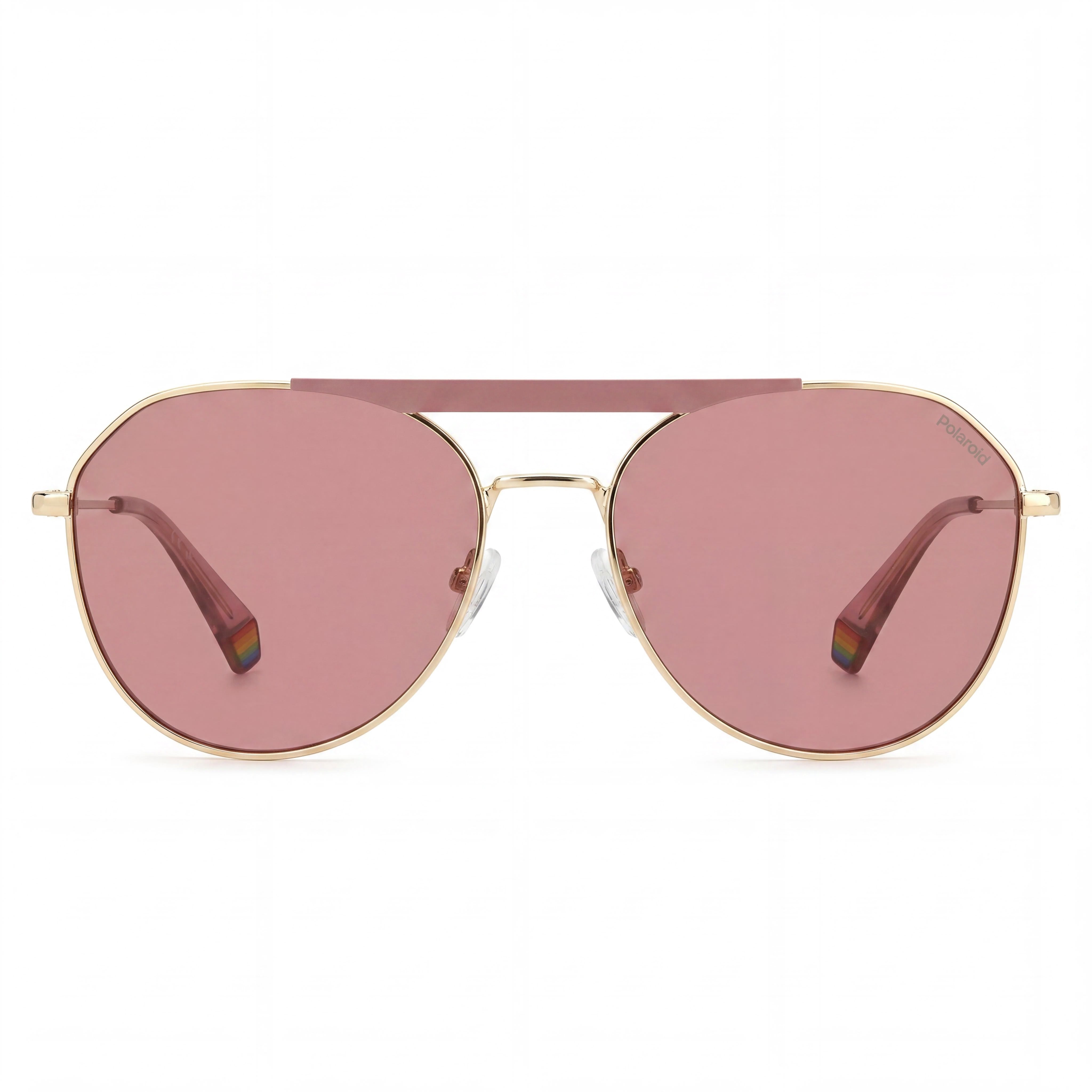 Polaroid Casual Unisex Stainless Steel Gold Black Grey Frame Polarized Gold Black Lens Sunglasses 57-17-145, Photo 2