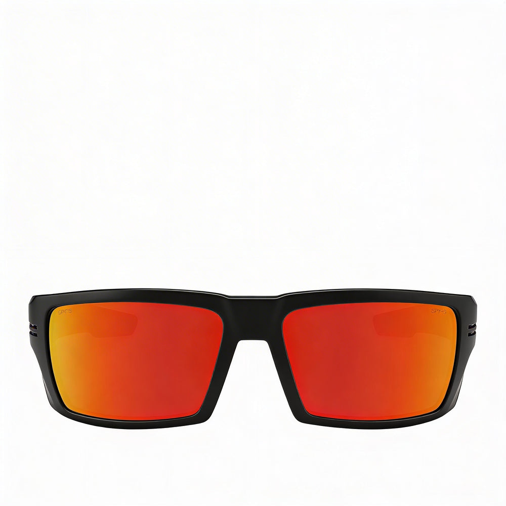 Gafas de sol unisex SPY Rebar de plástico negro mate, lentes Happy Bronze Red Spectra Mirror no polarizadas, protección UV del 100%, 62 mm