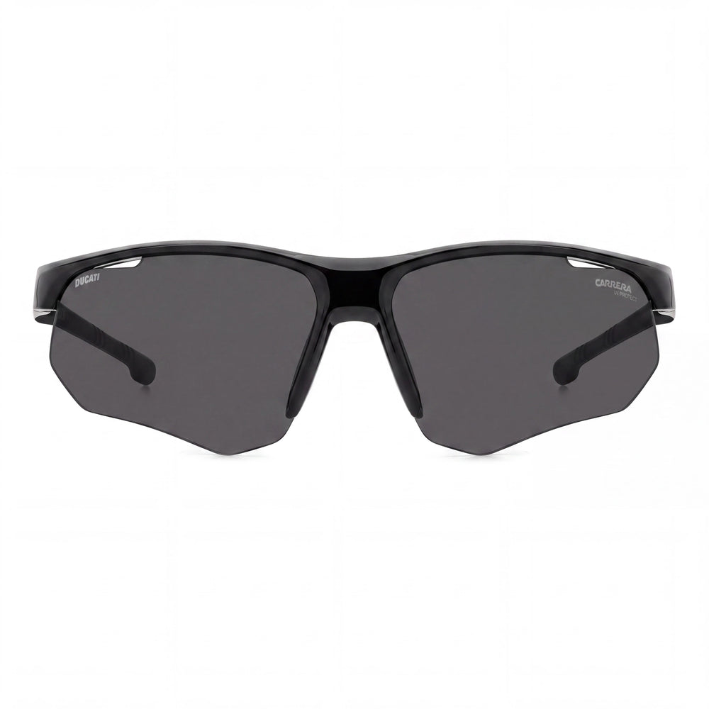 Gafas de sol casuales Carrera CARDUC 044/S con montura de plástico negro y lentes de plástico, 100% protección UV, unisex, 69-10-130mm