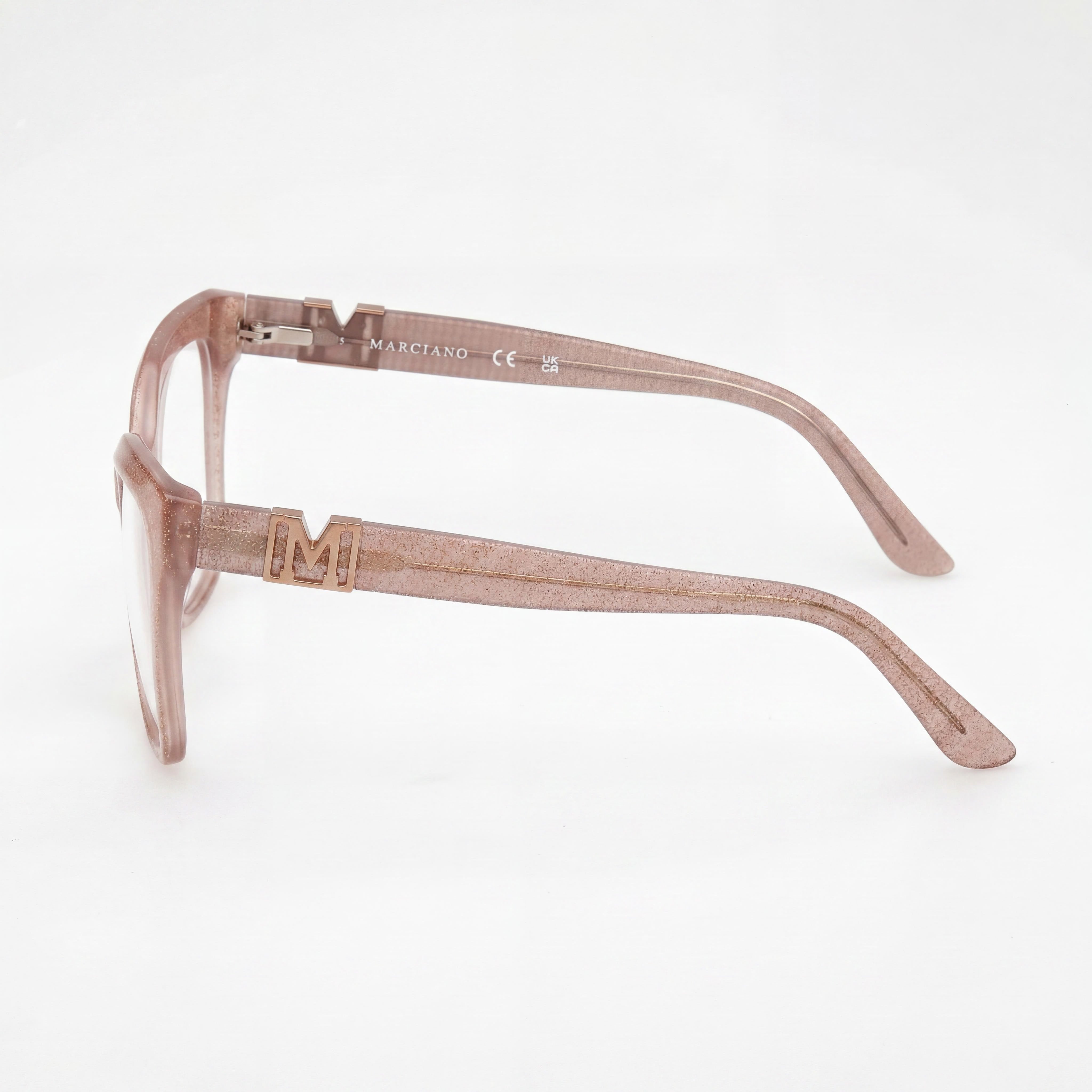 GUESS by Marciano Classic Women's Shiny Beige Plastic Frame Eyewear with Multicolor Lenses 55-16-145, Photo 3