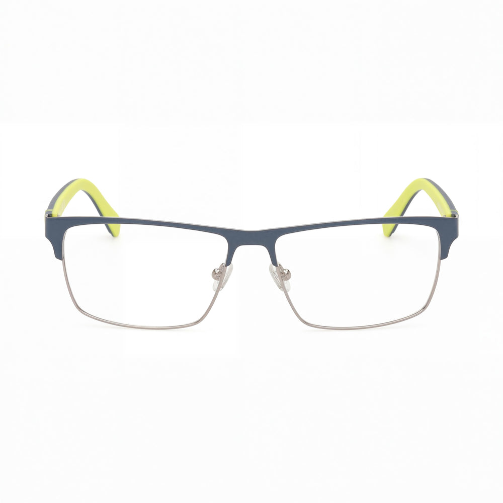GUESS RECTANGULAR Women's Eyewear with Matte Blue Frame crafted from Metal, featuring Multicoloured Lenses, Size 57/15/145