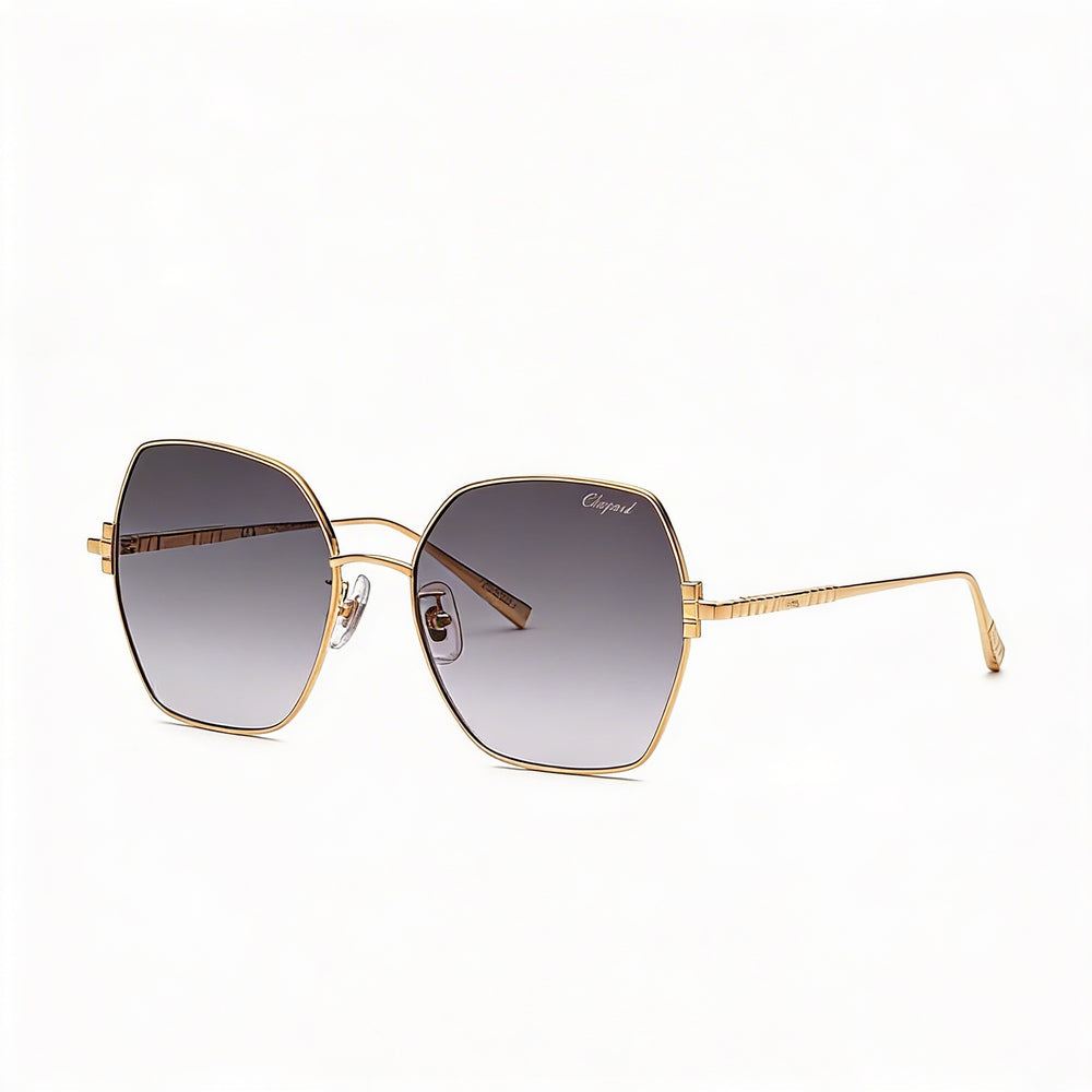 Gafas de sol Chopard Schl02m para mujer con montura de titanio oro rosa y lentes degradadas con protección UV de 57 mm