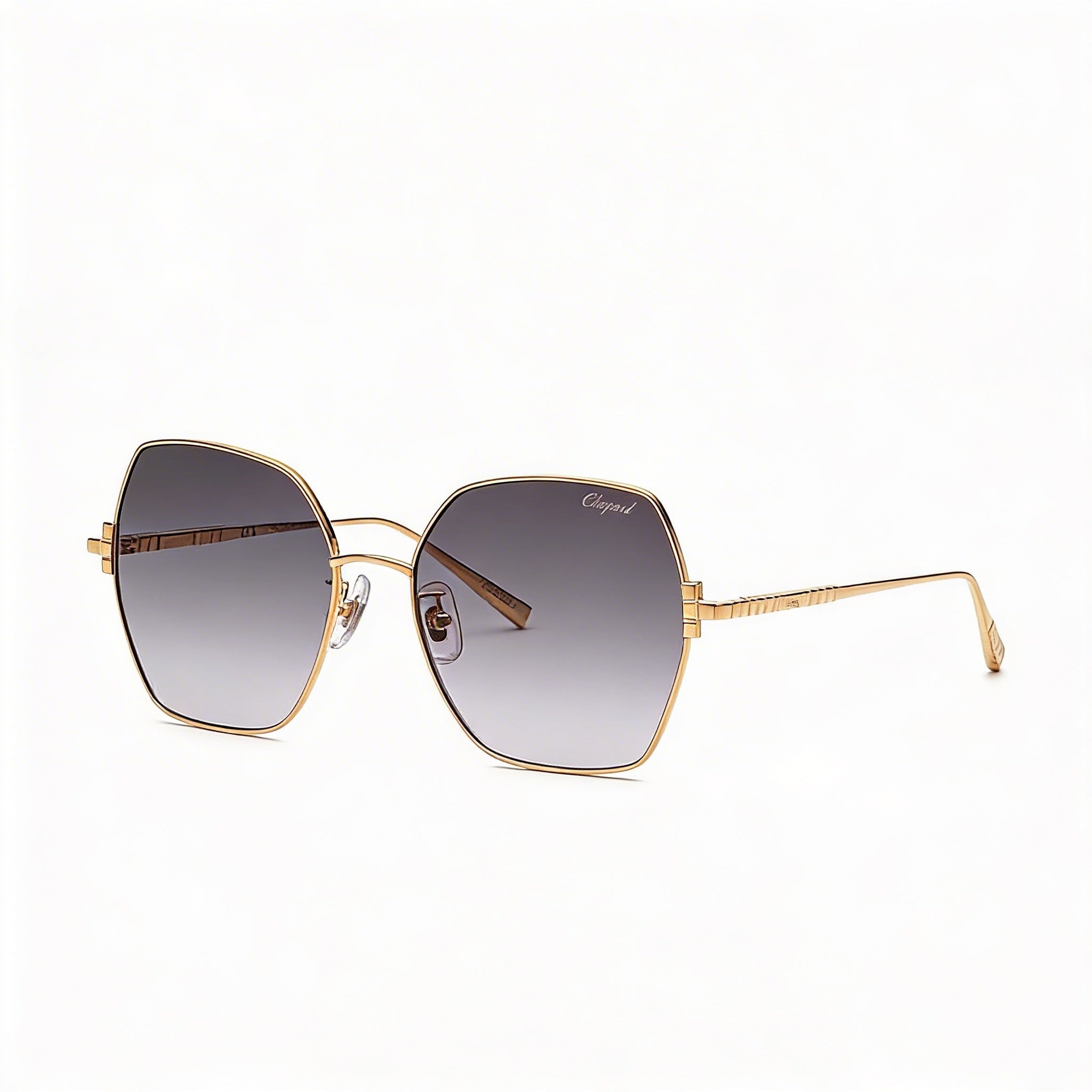Gafas de sol Chopard Schl02m para mujer con montura de titanio oro rosa y lentes degradadas con protección UV de 57 mm, Photo 3