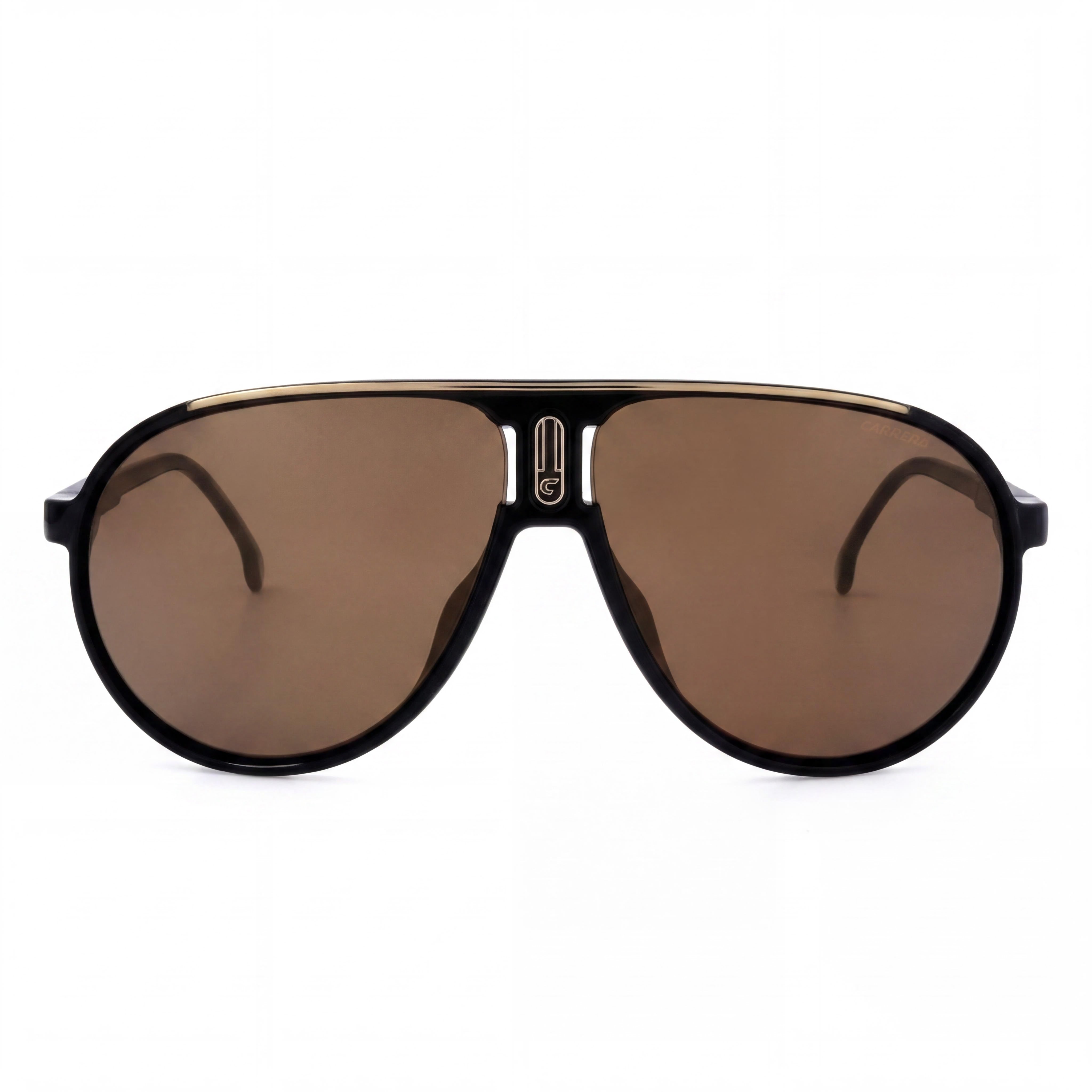 Carrera Casual Men's Black Gold Frame Gold Lens Injection Propionate 100% UV Protection Sunglasses 62mm, Photo 2
