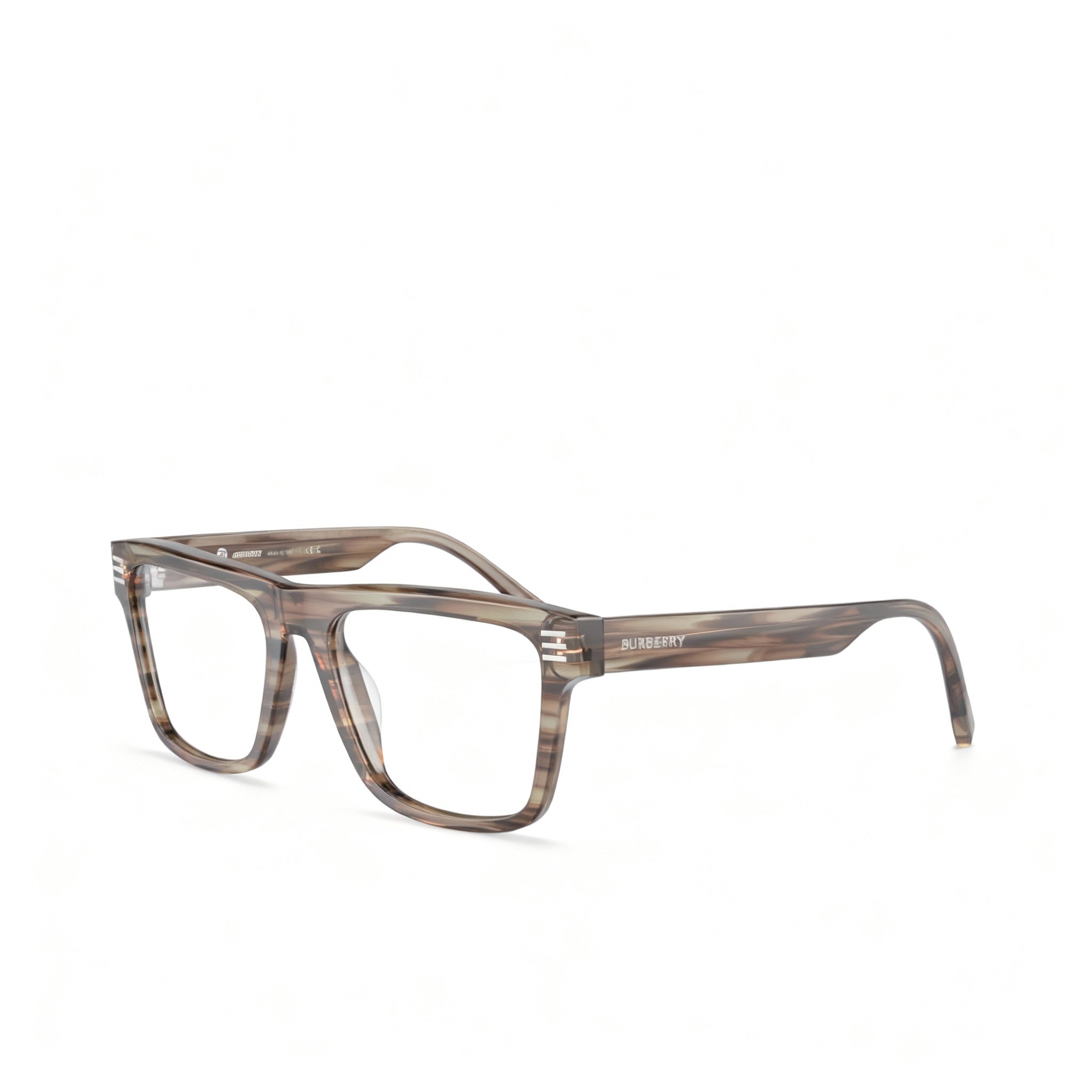 BURBERRY Be 2387 Women's Designer Full-Rim Acetate Eyeglass Frame, Striped Green (55-18-150), Photo 3