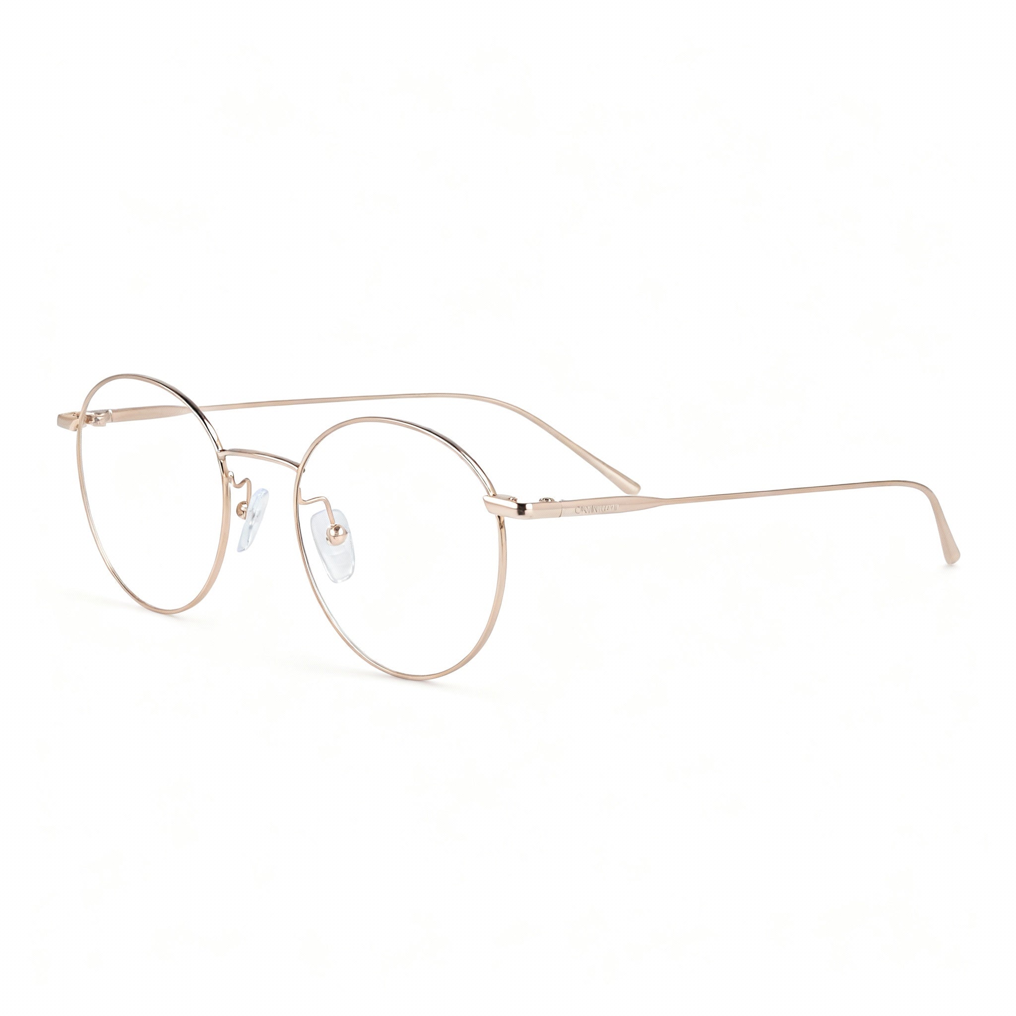 Calvin Klein Classic Unisex Rose Gold Metal Full Rim Round Non- Eyeglasses 49mm Lens 145mm Temple