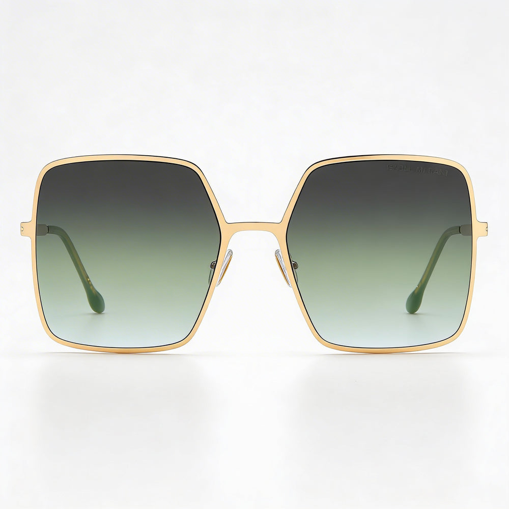 Gafas de sol Isabel Marant Modern para mujer, de acero inoxidable, color dorado y verde, con montura completa, cuadradas, no polarizadas, de 58 mm