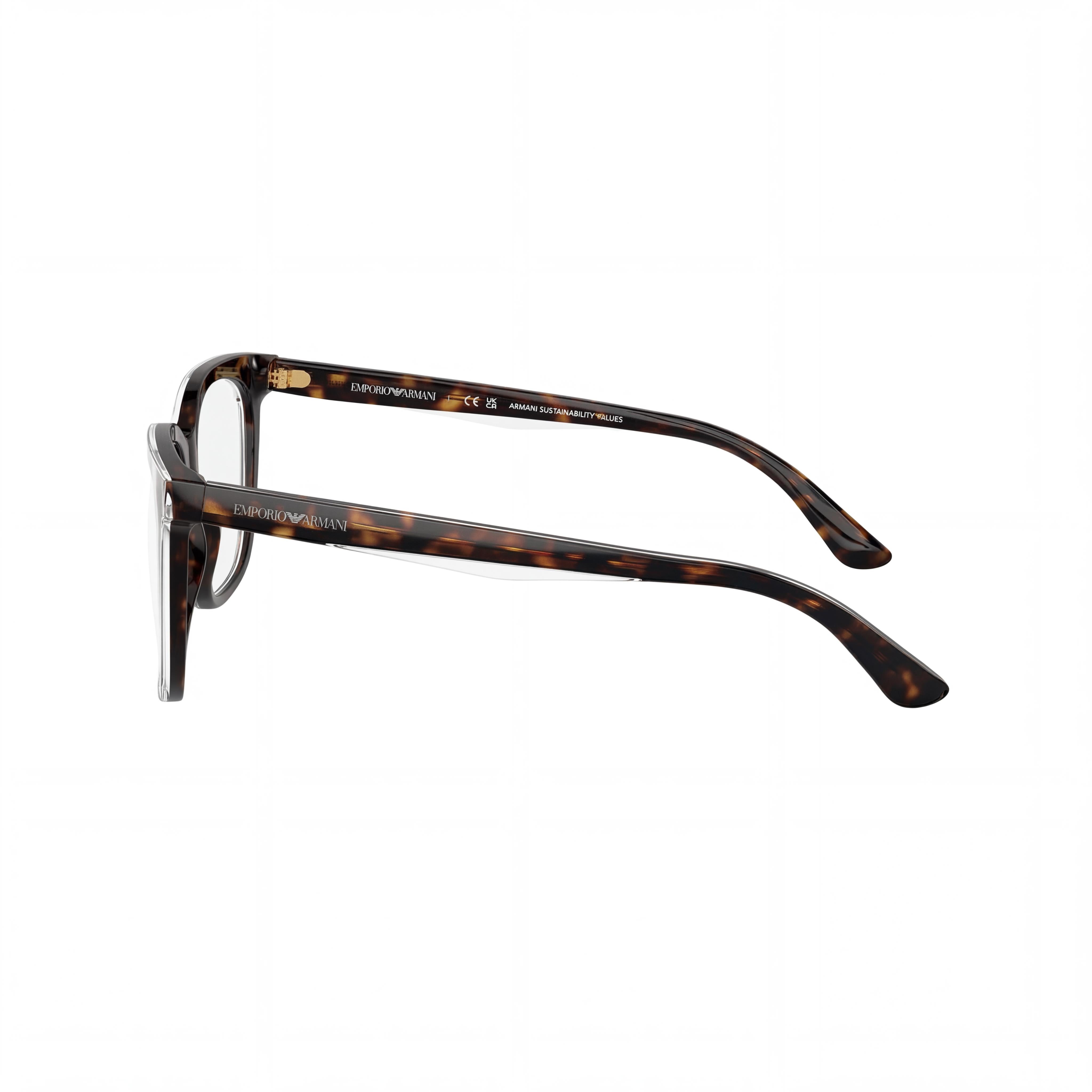 Emporio Armani Ea3228 Women's Shiny Havana Acetate Optical Frame, 53mm Lens, 16mm Bridge, 140mm Temple, Photo 2