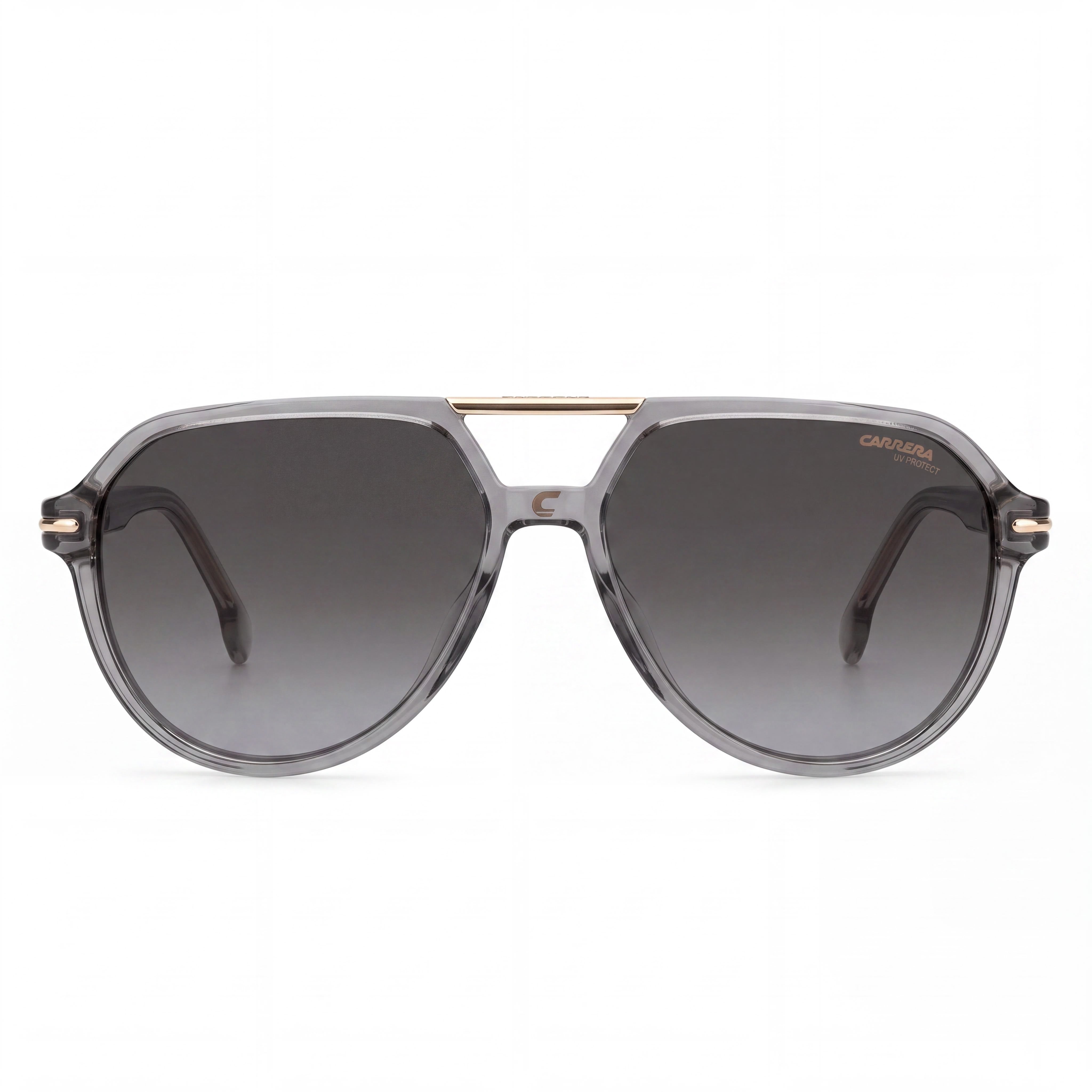 Gafas de sol Carrera Signature para hombre, de poliamida gris, sin polarizar, con cristales grises degradados y espejo dorado, protección UV 400, 58 mm, Photo 2