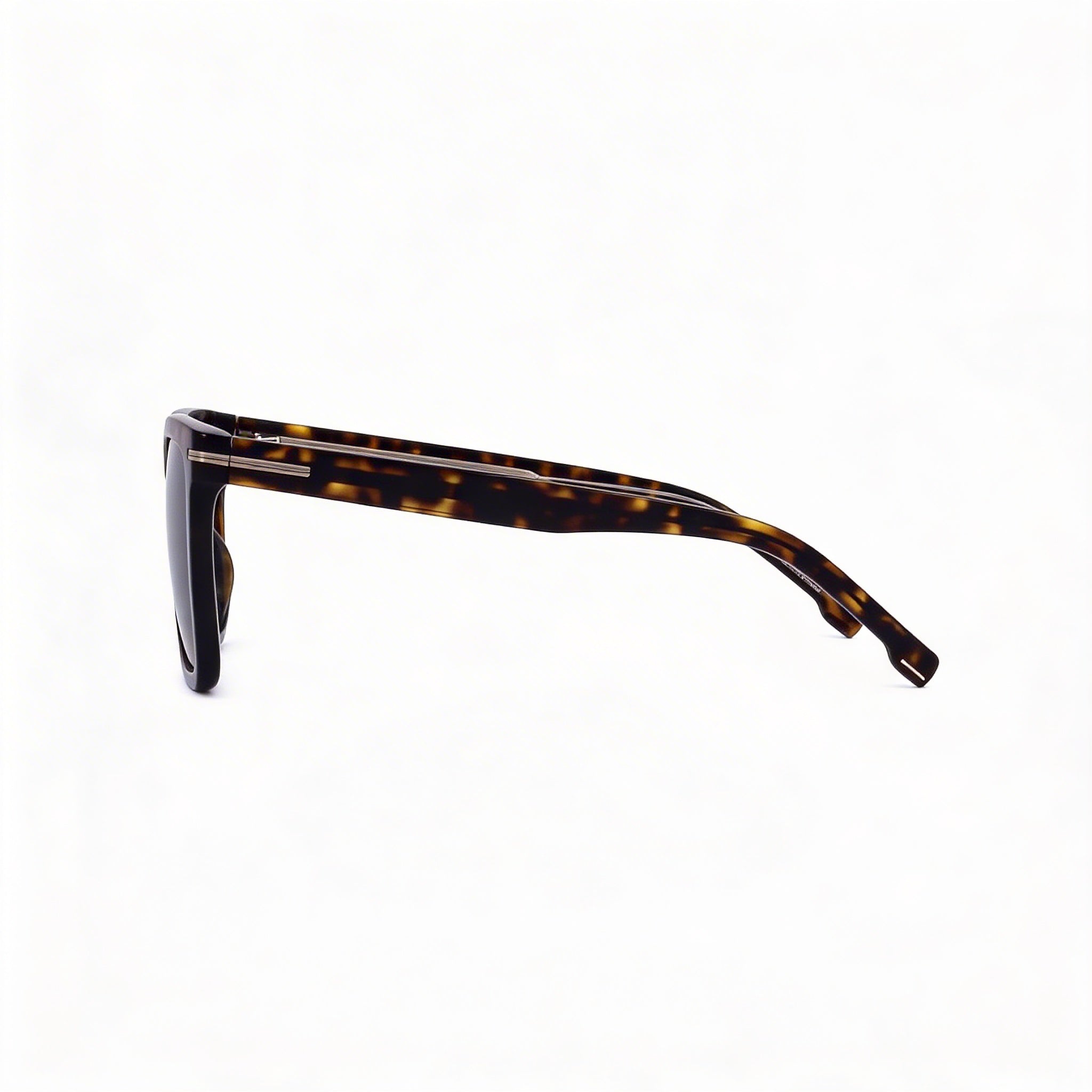 Gafas de sol cuadradas clásicas unisex Hugo Boss de acetato, montura gris Habana oscuro, lentes Habana sin polarizar, protección UV, 55 mm, Photo 3