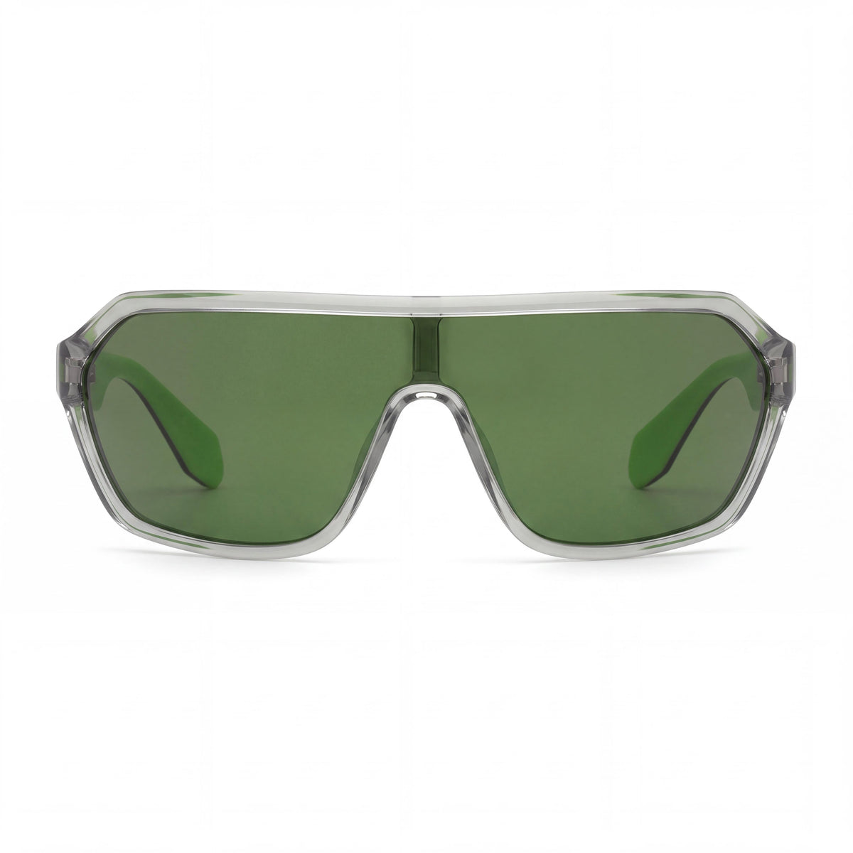 Gafas de sol tipo máscara unisex modernas adidas Originals de acetato gris con lentes de espejo verdes, protección UV, 131 mm de ancho de lente, Photo 2