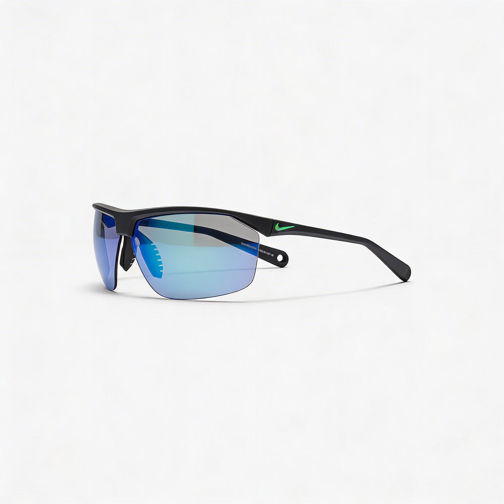 Nike Wayfarers Unisex Rubber Frame Matte Black Rage Green Grey Green Mirror Non-Polarized Sunglasses