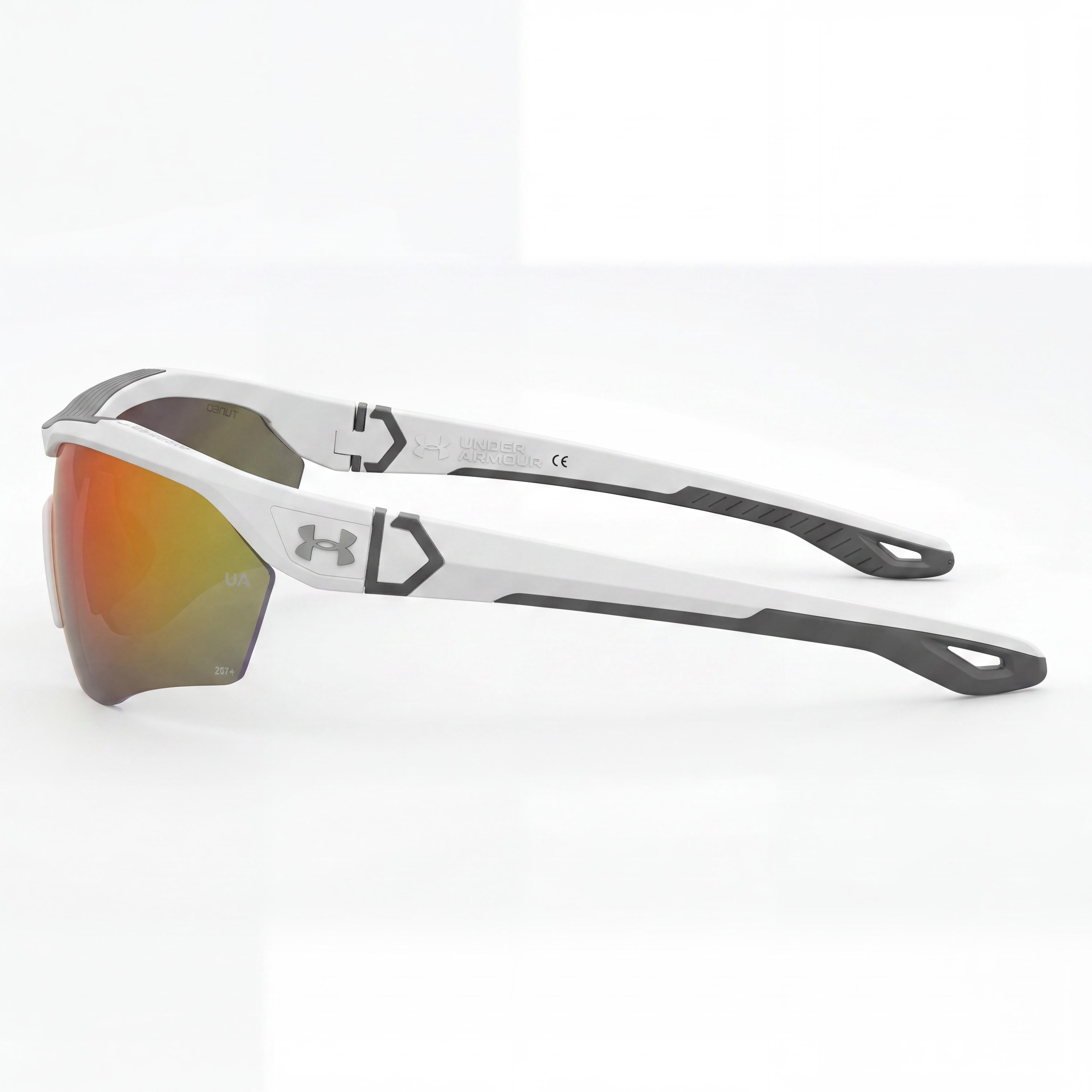 Under Armour Ua Yard Pro para mujer, armazón multicapa mate blanco-naranja, lentes de béisbol Tuned Baseball naranjas no polarizadas con protección UV de 99 mm, Photo 3
