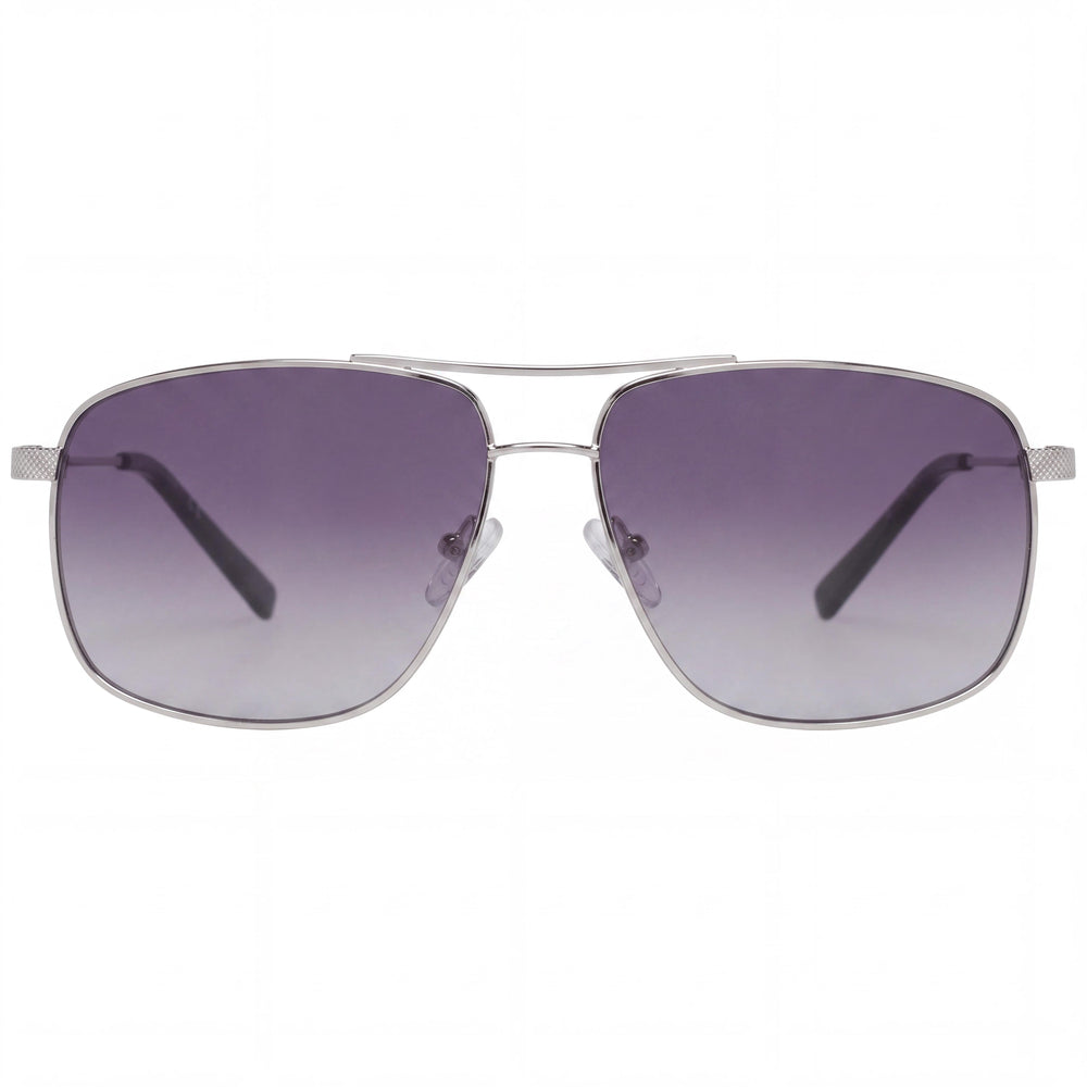 GUESS Classic Men's Navigator Shiny Light Nickeltin Grey Smoke Gradient UV 400 Non-Polarized Sunglasses 59mm
