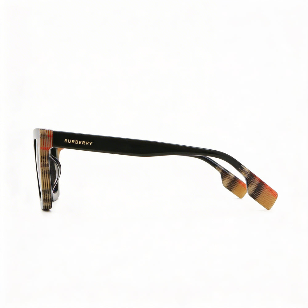 BURBERRY Vintage Cat Eye Women's Black Acetate Sunglasses, Dark Grey Non-Polarized Lenses, 52mm, UV Protected