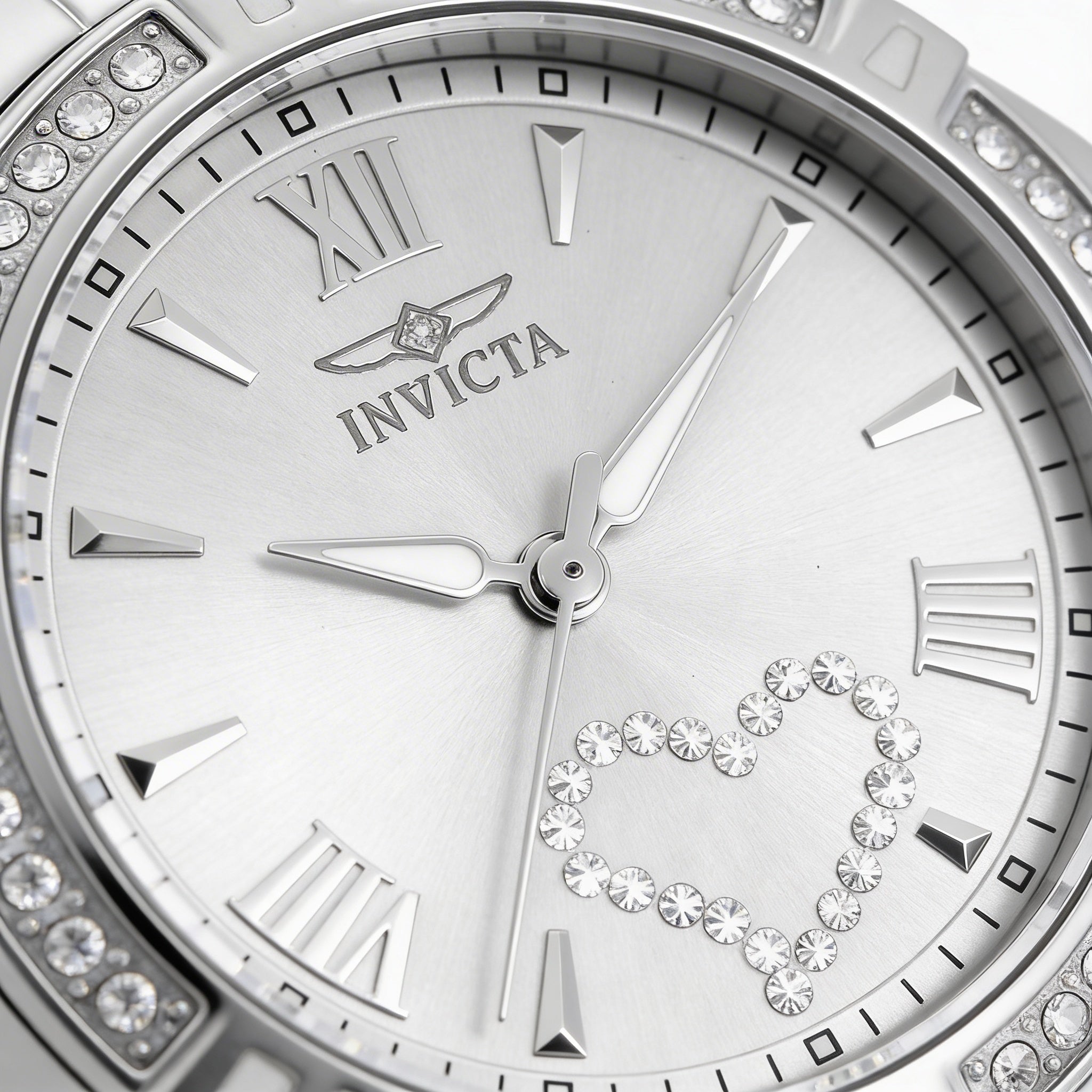 Pulsera Invicta Angel 21383 de cuarzo con bisel de cristal y acero inoxidable plateado para mujer, resistente al agua hasta 100 m, 35 mm, Photo 2